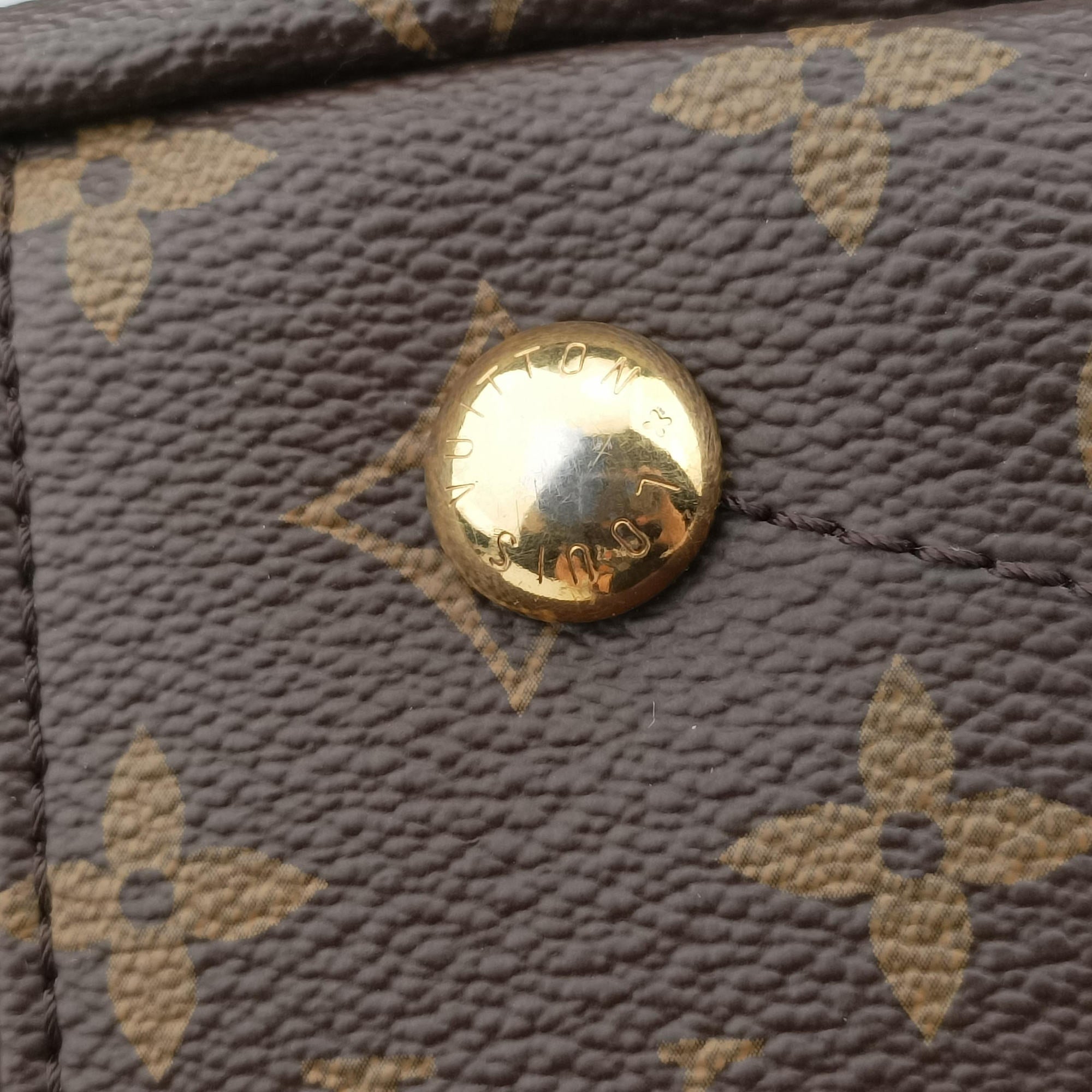 Vintage Louis Vuitton PALLAS brown×SAFRAN Monogram Canvas×calf leather M40929 shoulderbag | stylenewstar