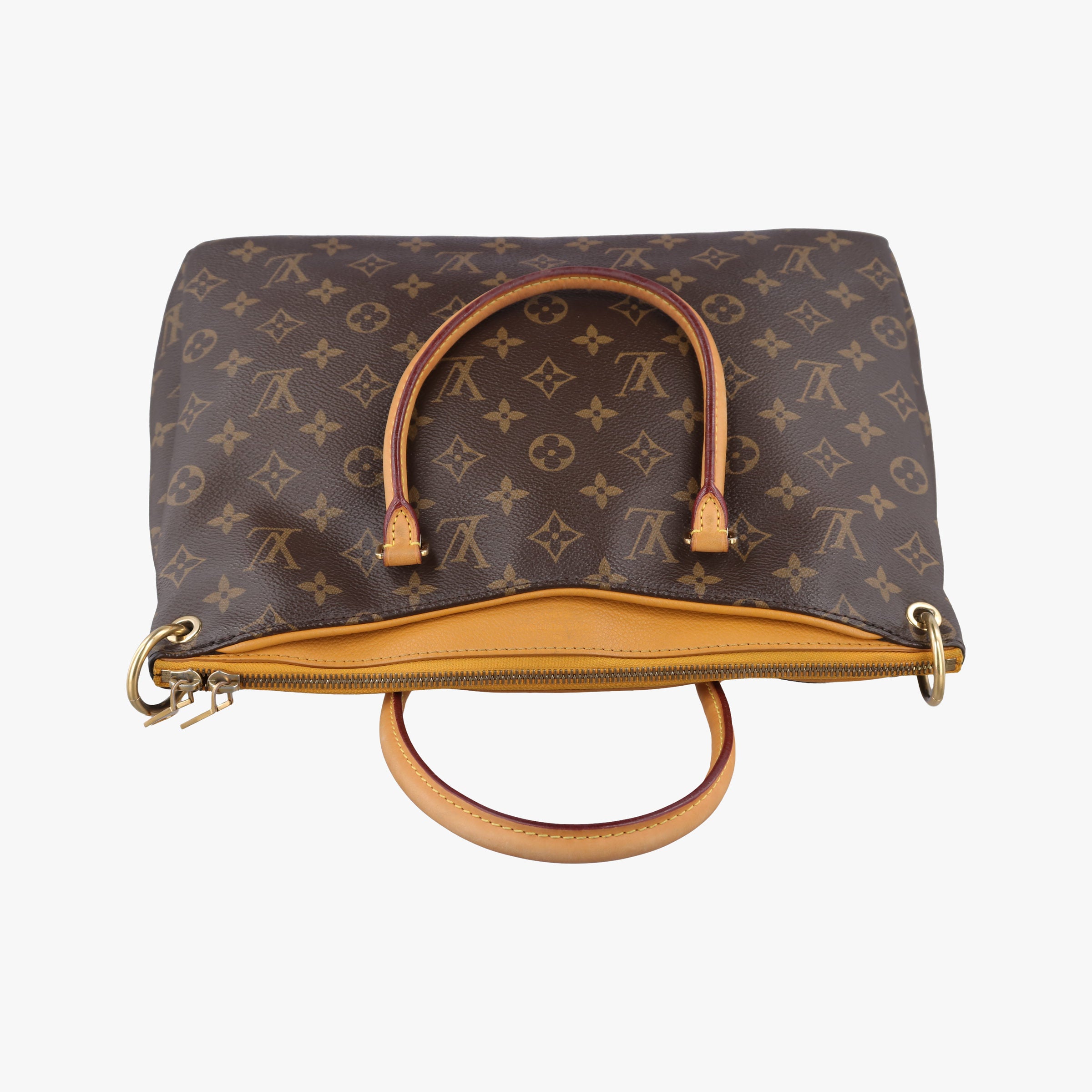 Vintage Louis Vuitton PALLAS brown×SAFRAN Monogram Canvas×calf leather M40929 shoulderbag | stylenewstar