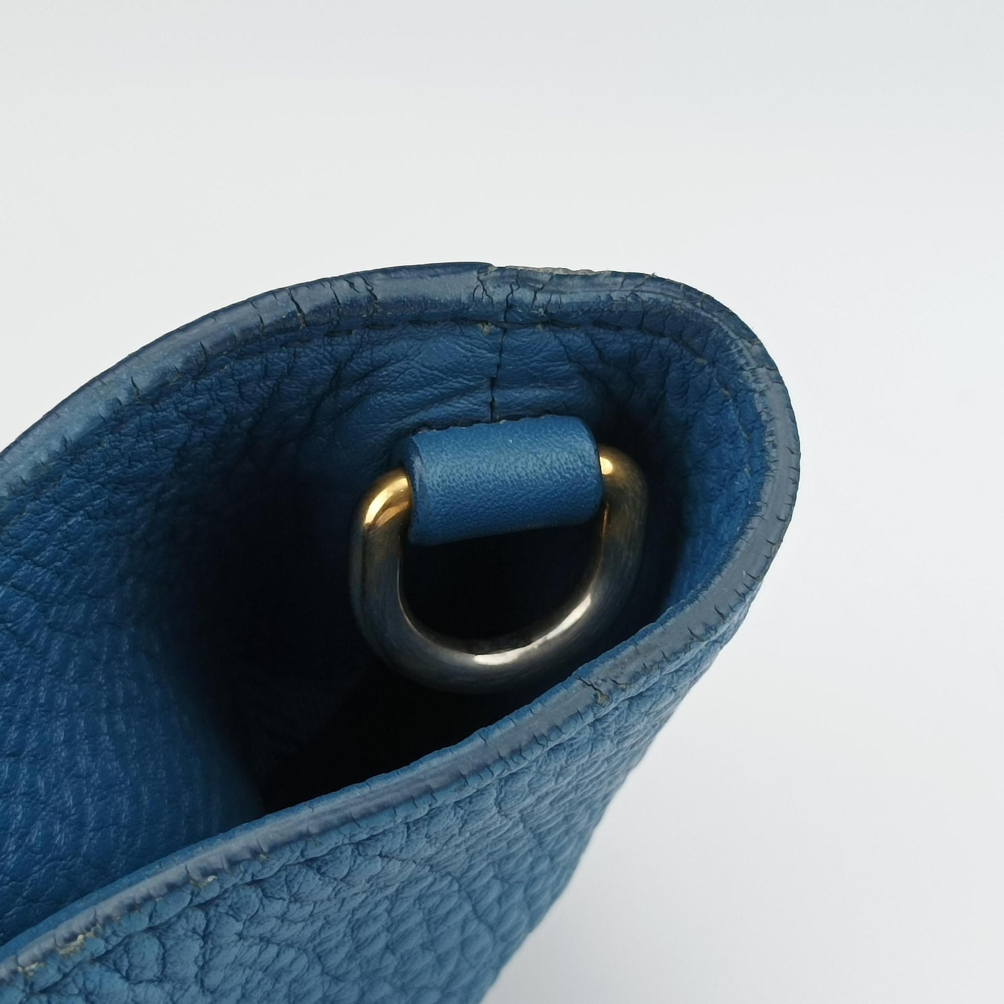 Secondhand Prada Vitello Phoenix Blue Leather BN1713 handbag | stylenewstar