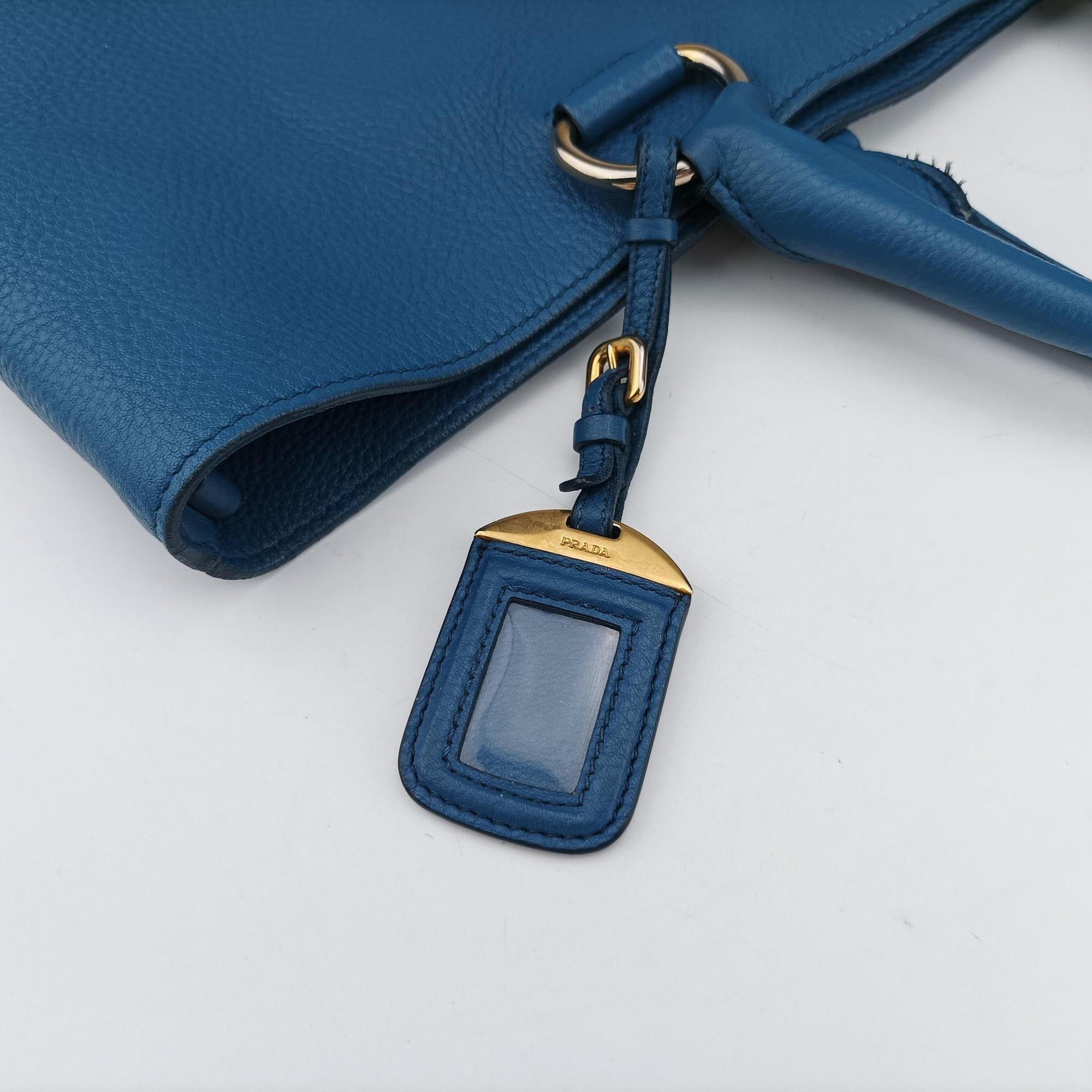 Secondhand Prada Vitello Phoenix Blue Leather BN1713 handbag | stylenewstar