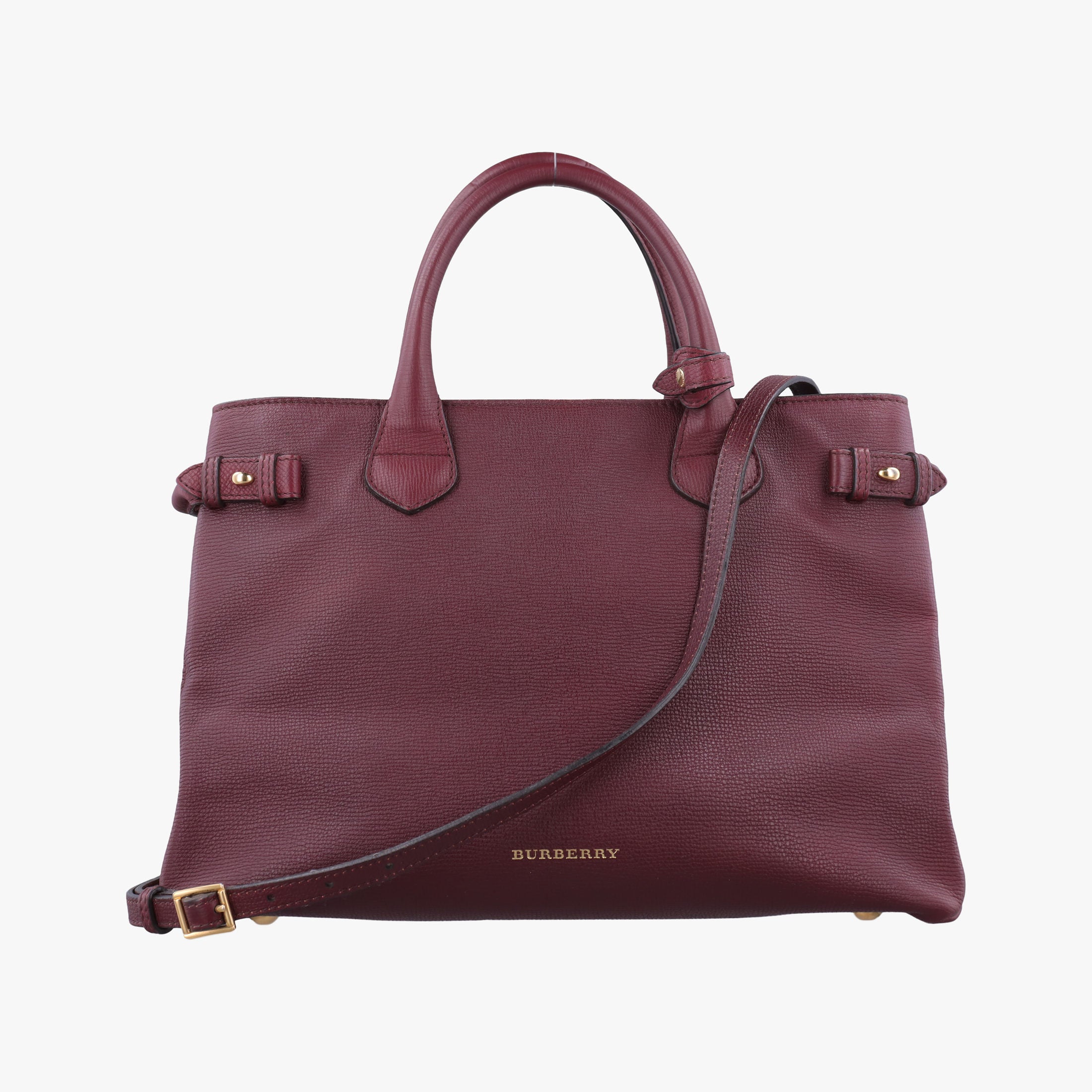 Pre-owned Burberry The Banner Burgundy×Multicolor Leather × canvas  shoulderbag | stylenewstar