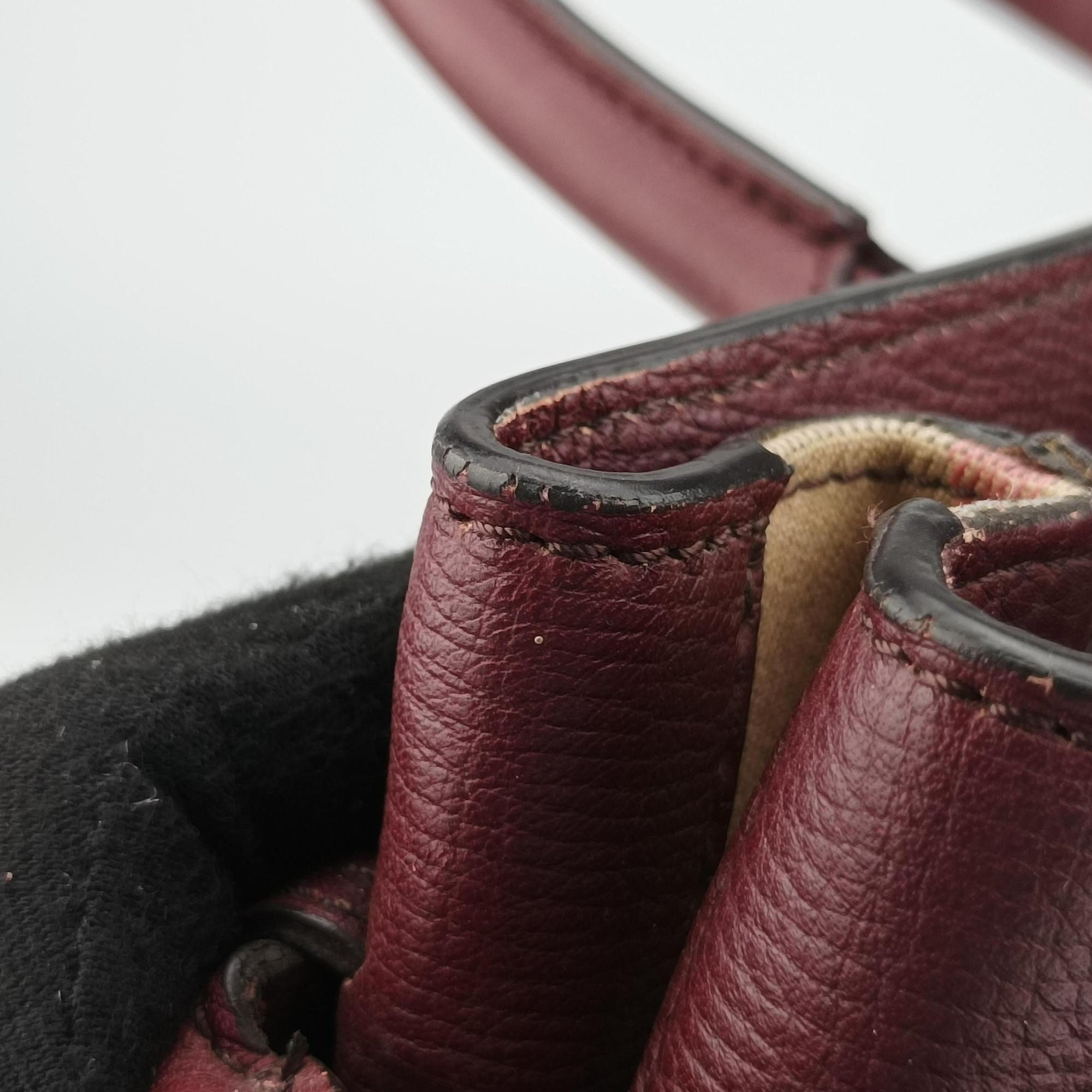 Pre-owned Burberry The Banner Burgundy×Multicolor Leather × canvas  shoulderbag | stylenewstar
