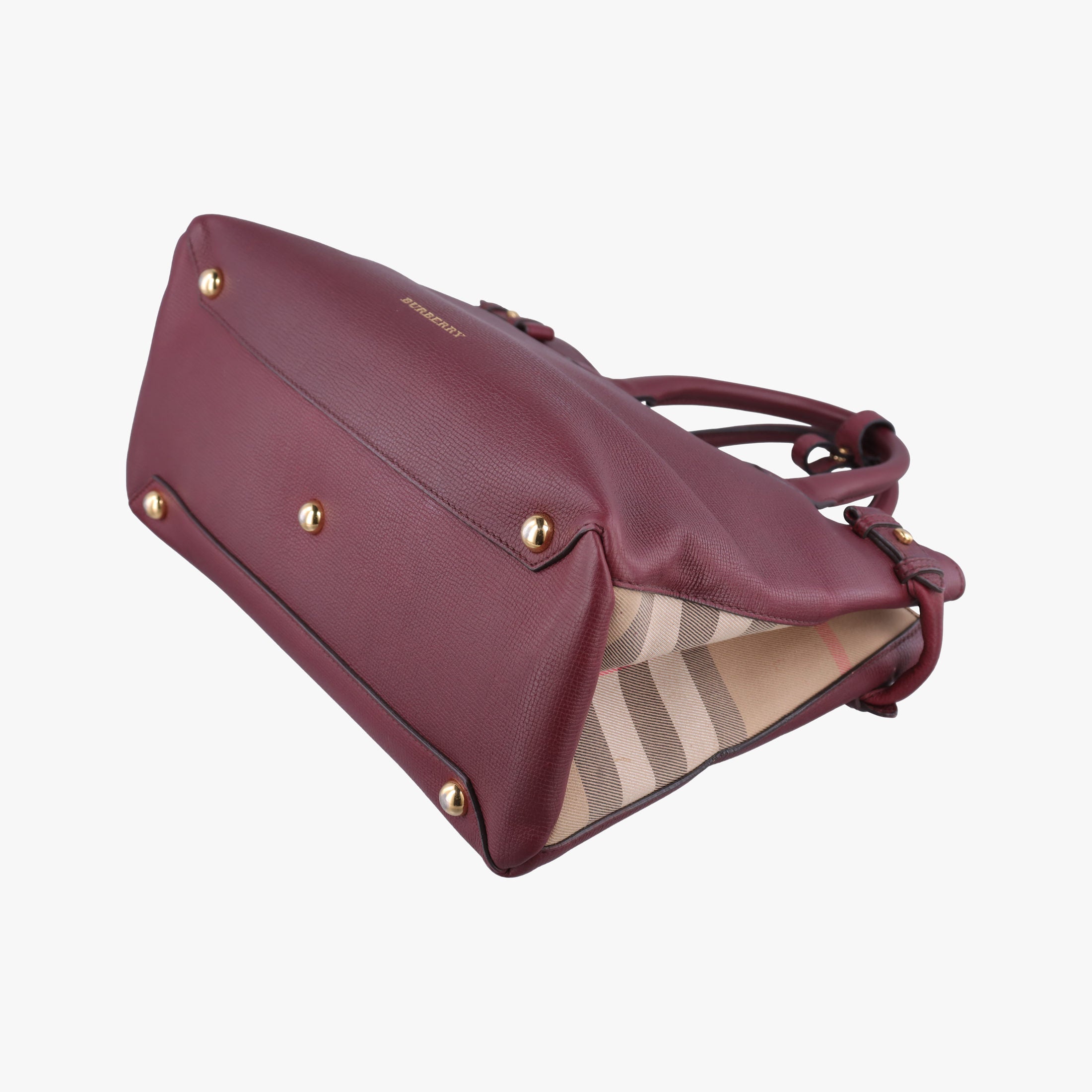 Pre-owned Burberry The Banner Burgundy×Multicolor Leather × canvas  shoulderbag | stylenewstar
