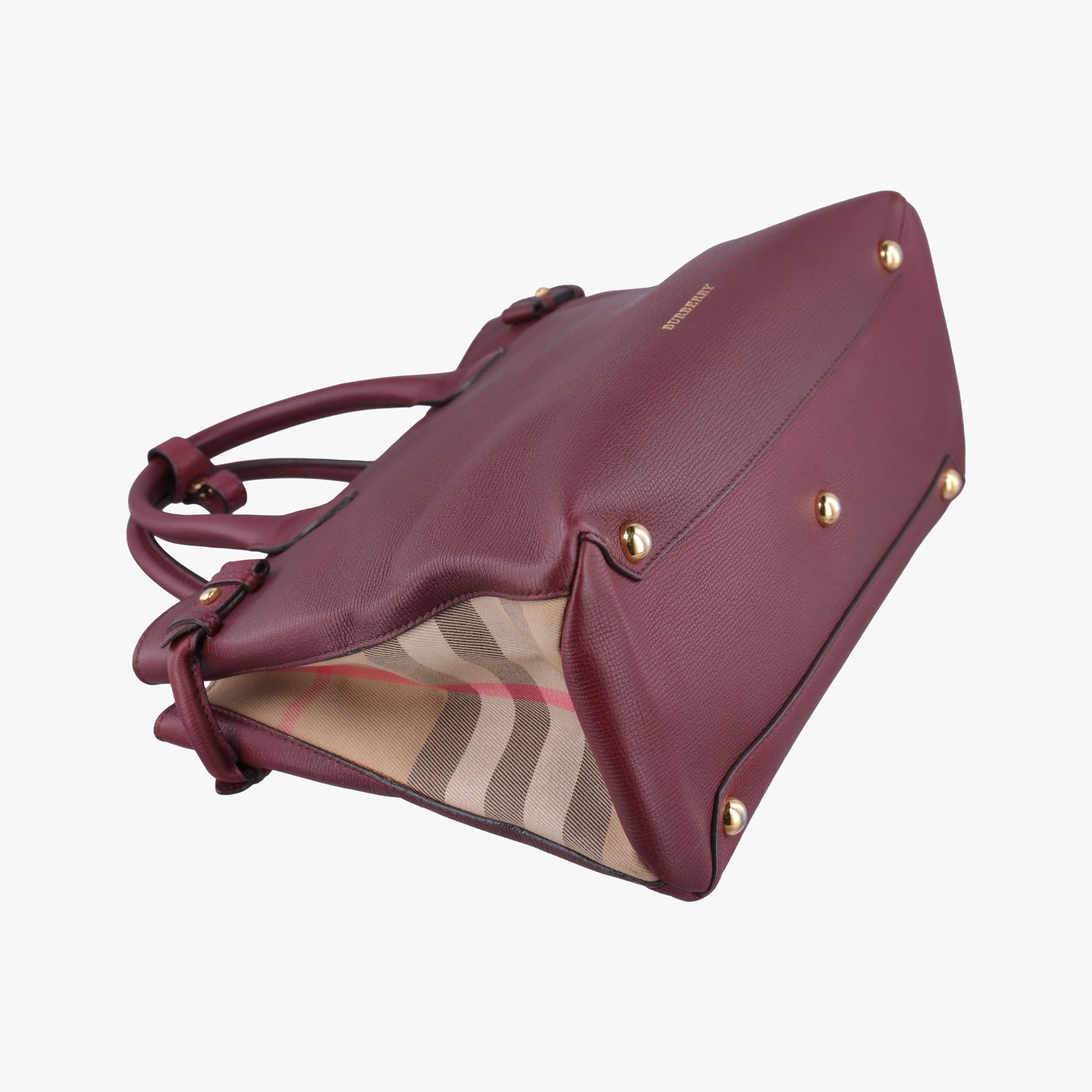 Pre-owned Burberry The Banner Burgundy×Multicolor Leather × canvas  shoulderbag | stylenewstar