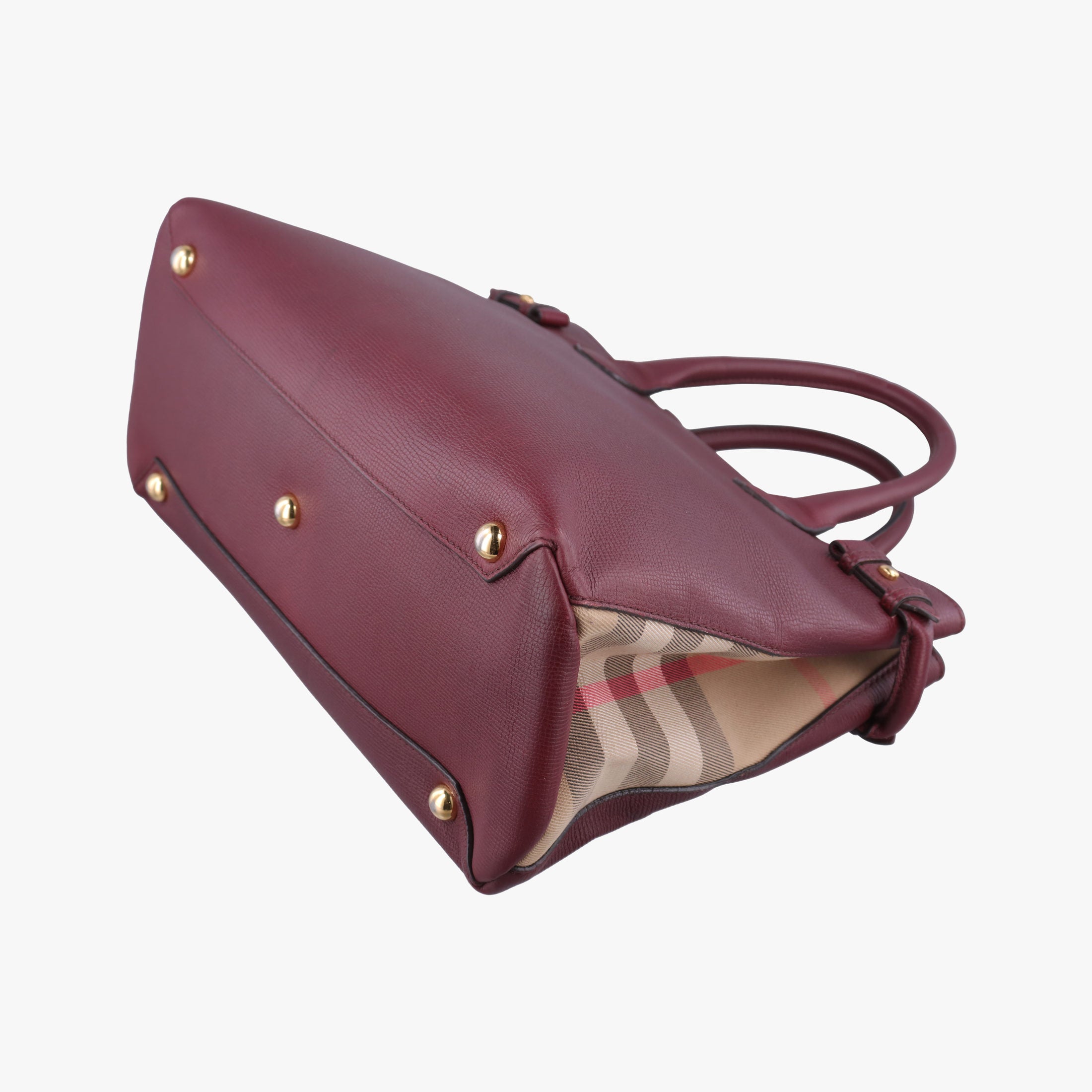 Pre-owned Burberry The Banner Burgundy×Multicolor Leather × canvas  shoulderbag | stylenewstar