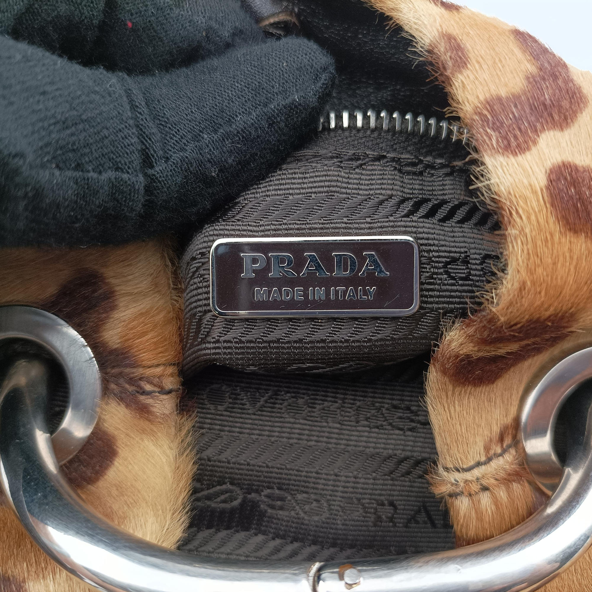 Pre-owned Prada Cheetah Micro Brown x Multicolour ponyhair  handbag | stylenewstar