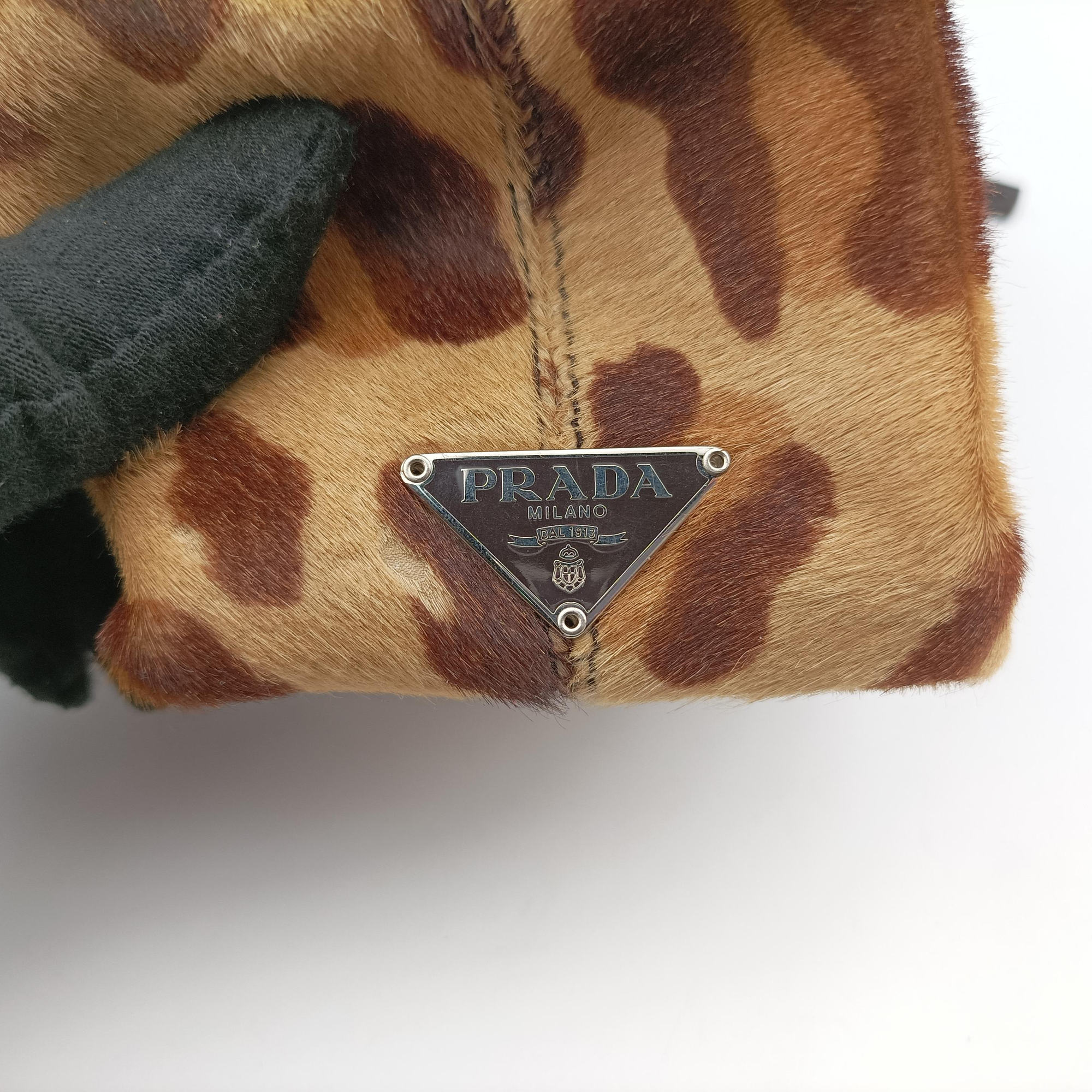 Pre-owned Prada Cheetah Micro Brown x Multicolour ponyhair  handbag | stylenewstar