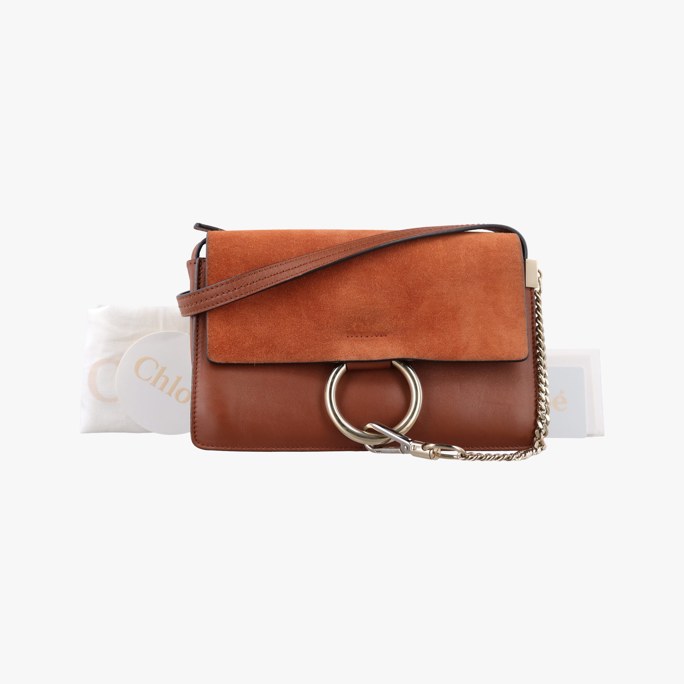 Pre-owned Chloe FAYE Brown Suede × leather  shoulderbag | stylenewstar