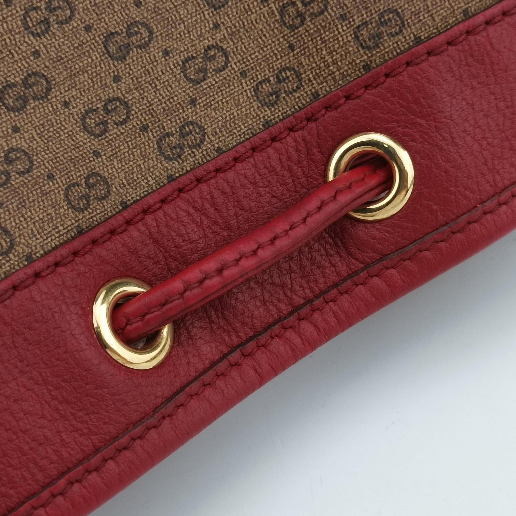 Pre-owned Gucci Doraemon collaboration Brown x red PVC coated canvas×Leather 655597 shoulderbag | stylenewstar