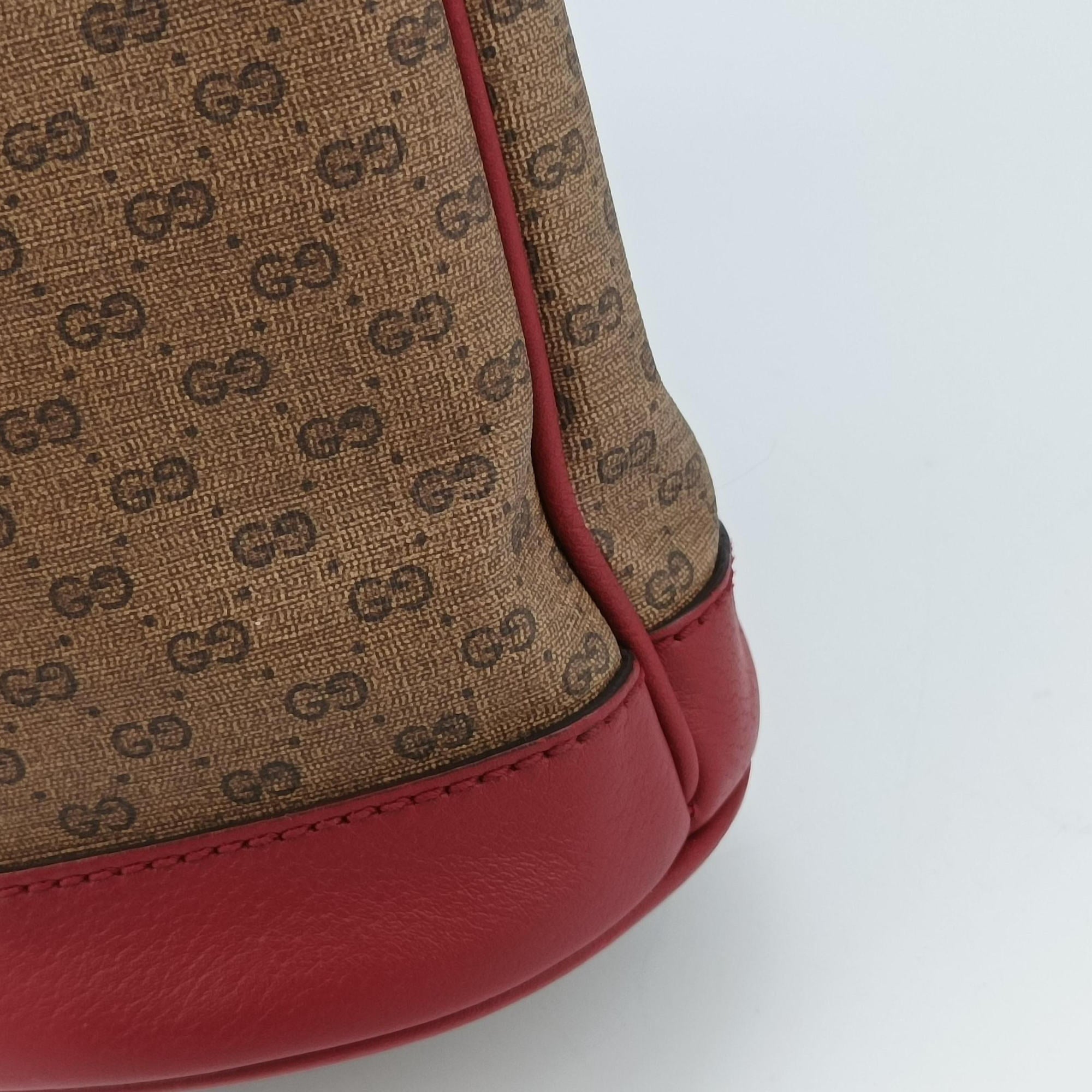Pre-owned Gucci Doraemon collaboration Brown x red PVC coated canvas×Leather 655597 shoulderbag | stylenewstar