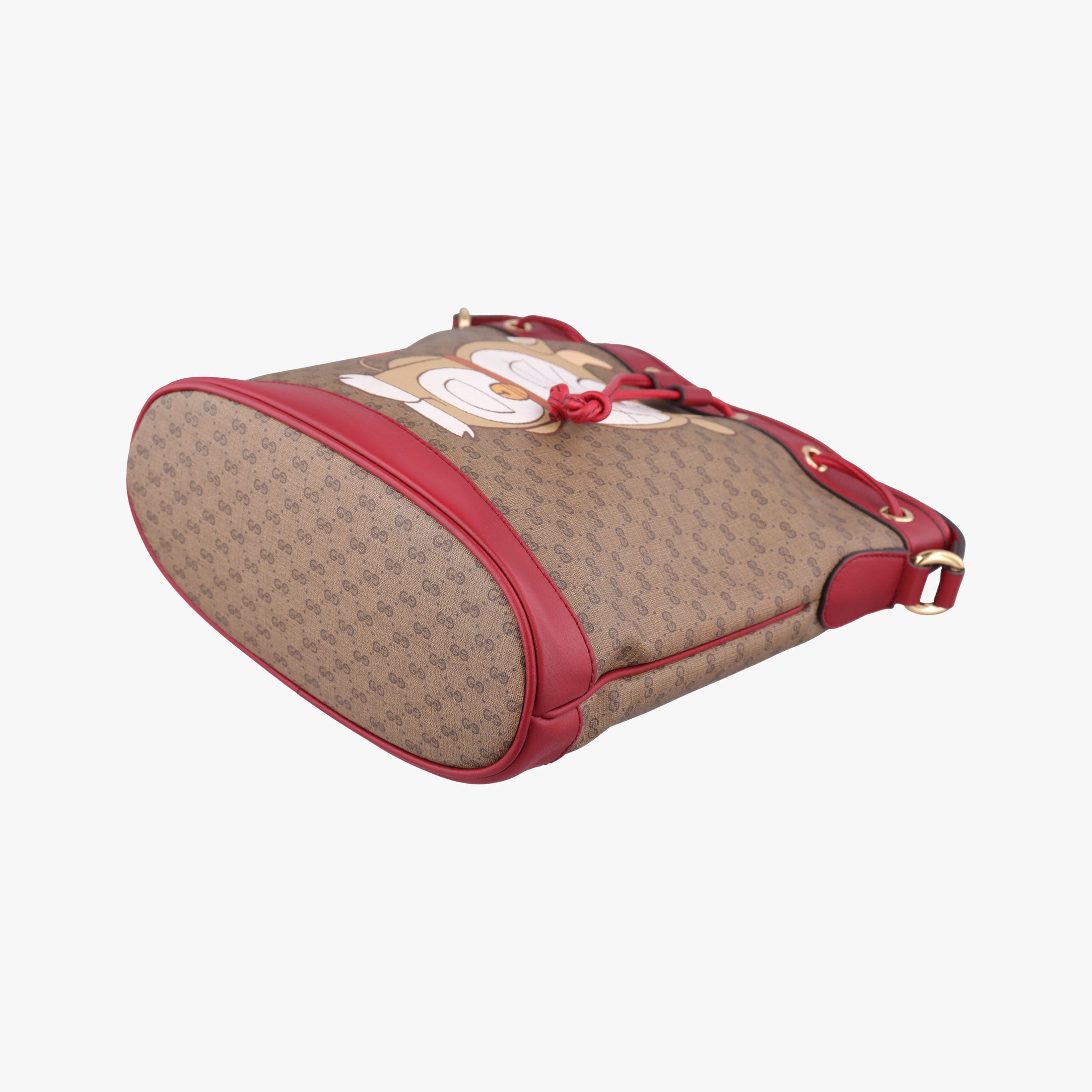 Pre-owned Gucci Doraemon collaboration Brown x red PVC coated canvas×Leather 655597 shoulderbag | stylenewstar