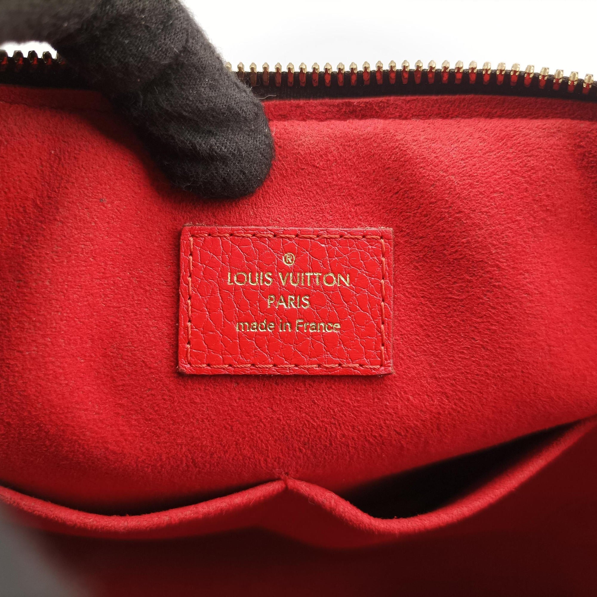 Pre-owned Louis Vuitton RETIRO PM brown×CERISE Monogram Canvas×calf leather M40546 shoulderbag | stylenewstar