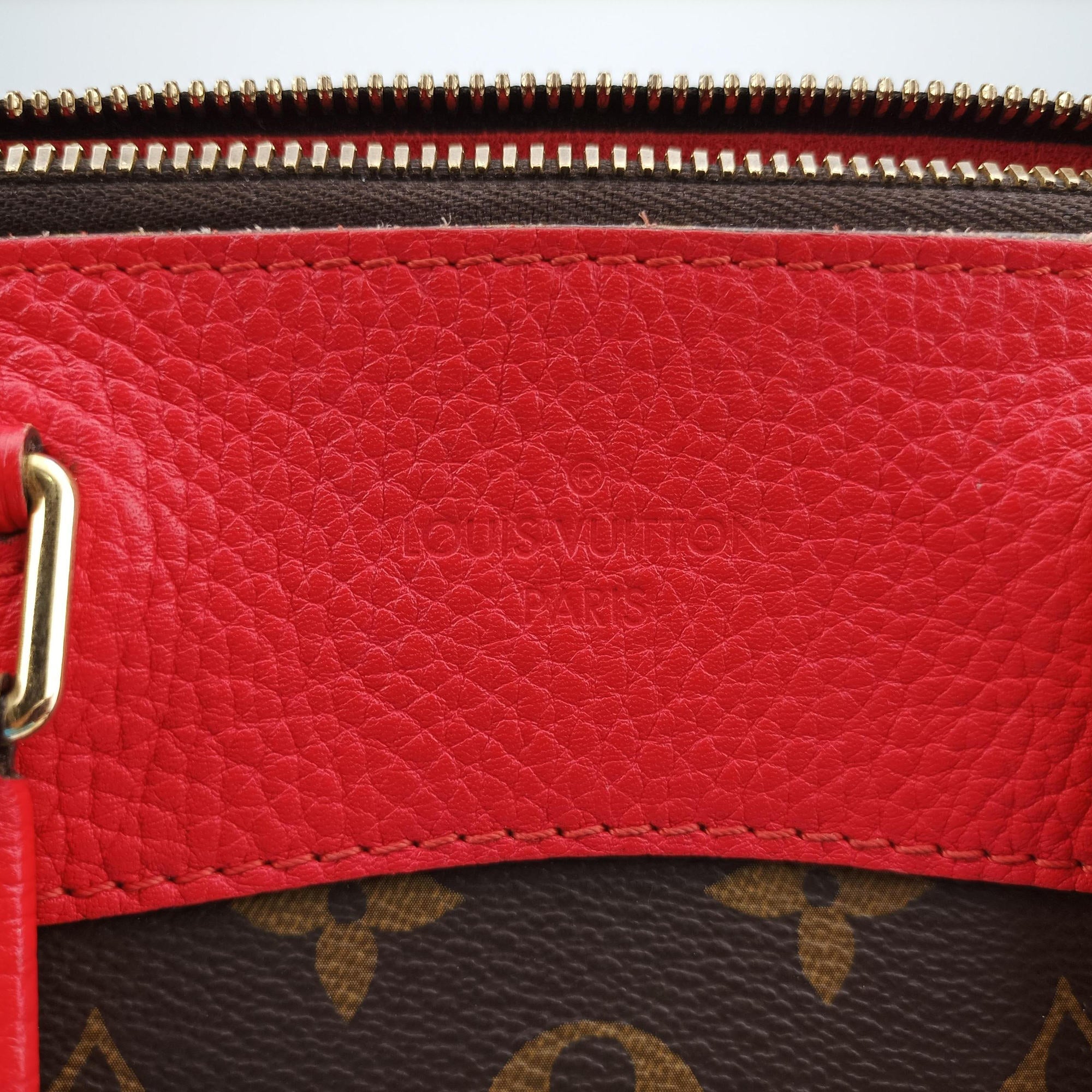 Pre-owned Louis Vuitton RETIRO PM brown×CERISE Monogram Canvas×calf leather M40546 shoulderbag | stylenewstar