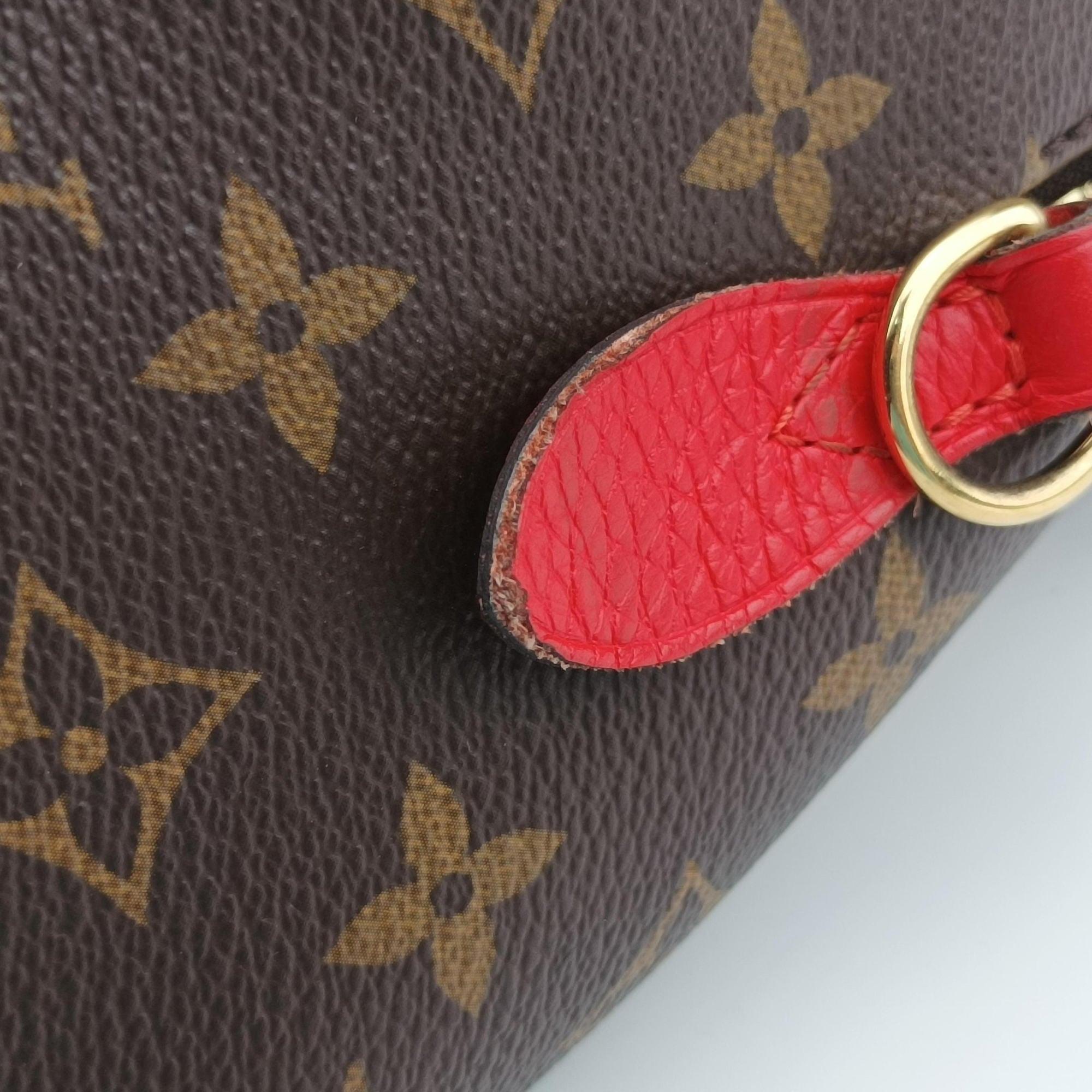Pre-owned Louis Vuitton RETIRO PM brown×CERISE Monogram Canvas×calf leather M40546 shoulderbag | stylenewstar
