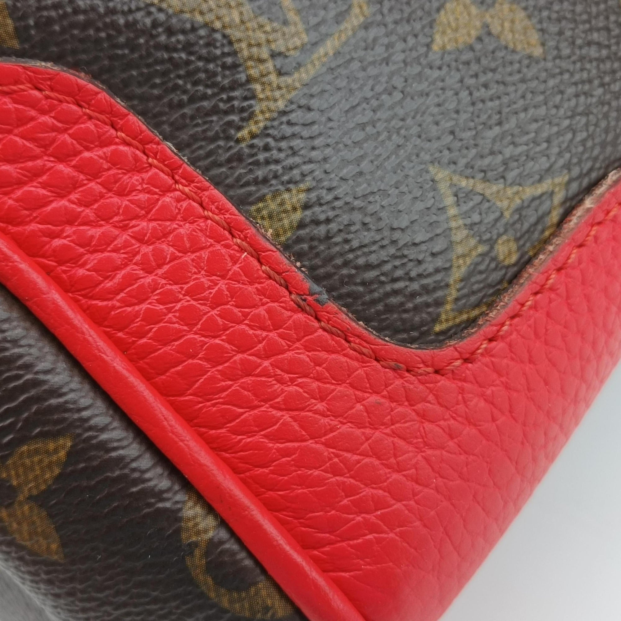 Pre-owned Louis Vuitton RETIRO PM brown×CERISE Monogram Canvas×calf leather M40546 shoulderbag | stylenewstar