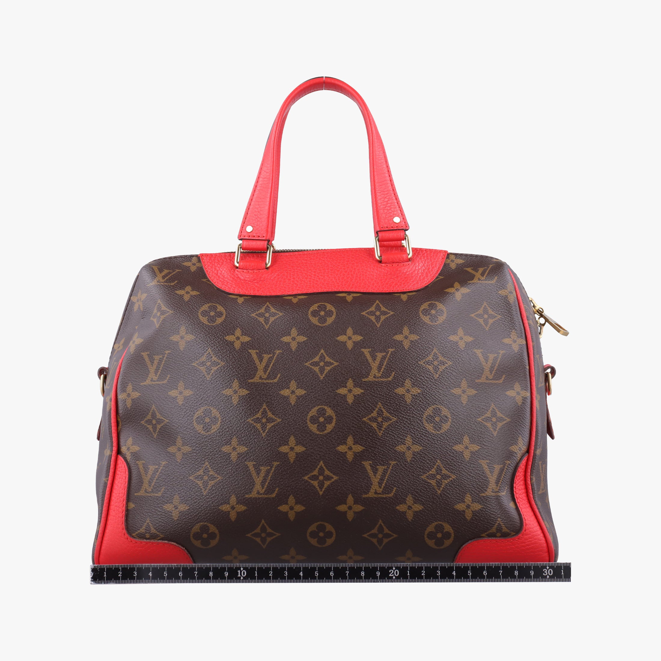 Pre-owned Louis Vuitton RETIRO PM brown×CERISE Monogram Canvas×calf leather M40546 shoulderbag | stylenewstar