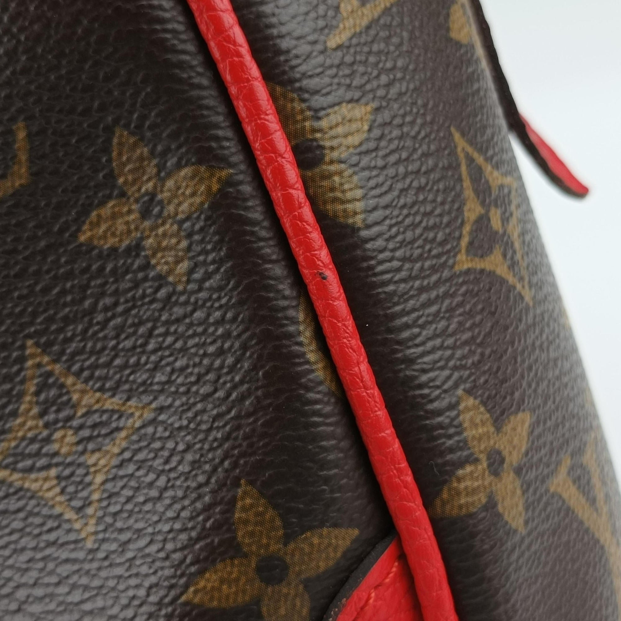 Pre-owned Louis Vuitton RETIRO PM brown×CERISE Monogram Canvas×calf leather M40546 shoulderbag | stylenewstar