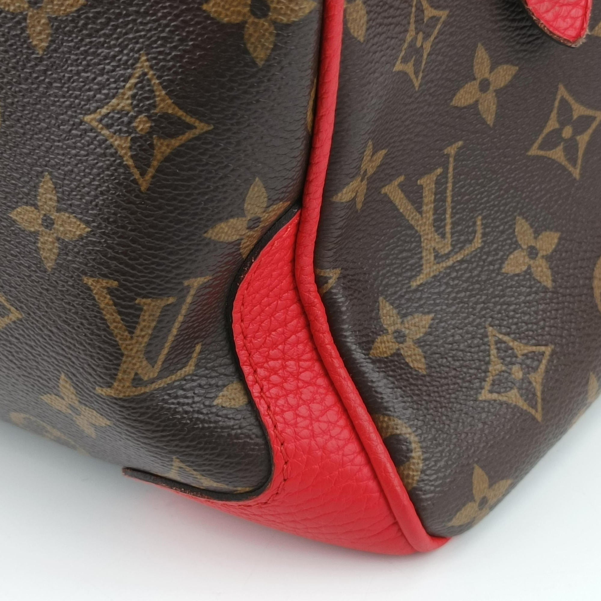 Pre-owned Louis Vuitton RETIRO PM brown×CERISE Monogram Canvas×calf leather M40546 shoulderbag | stylenewstar