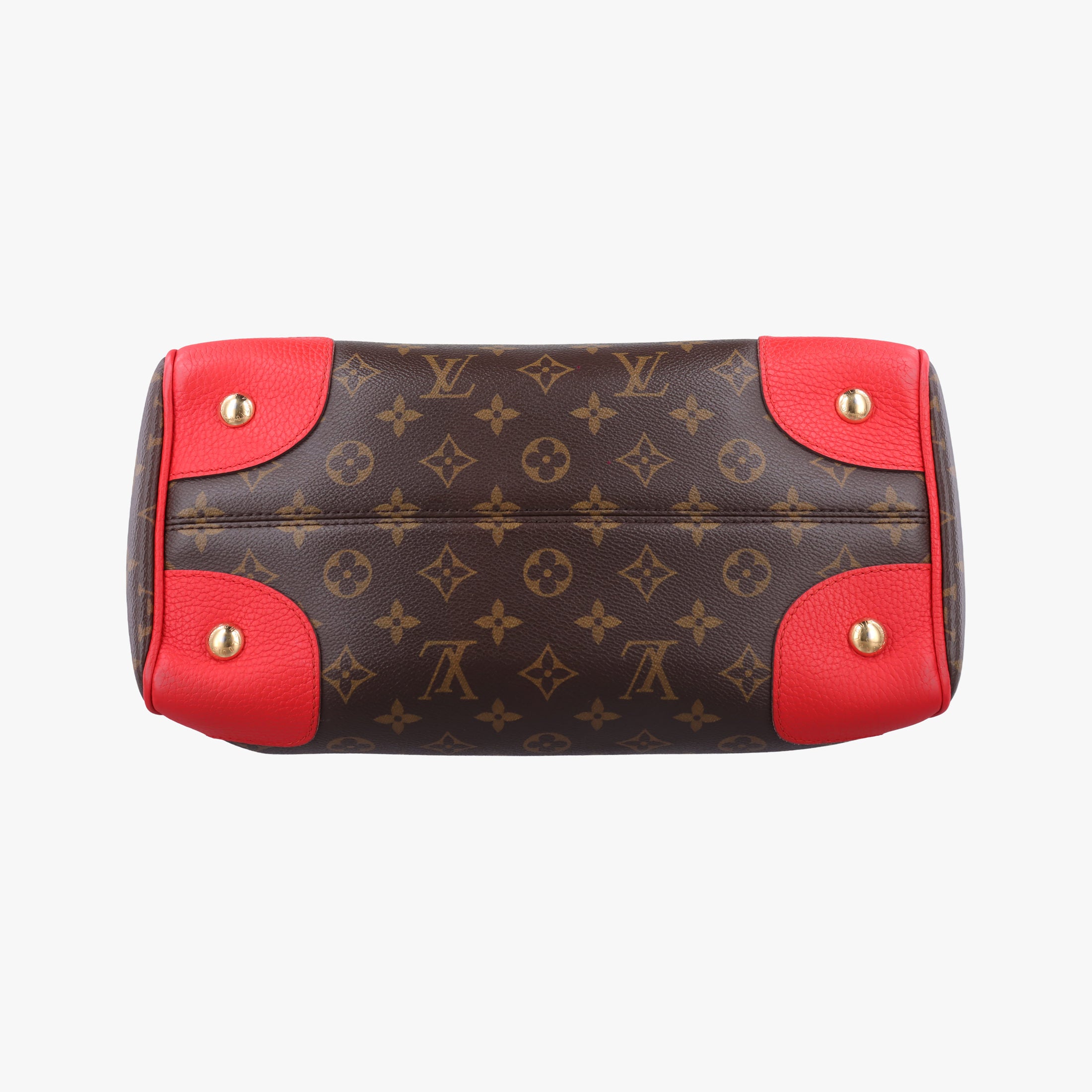 Pre-owned Louis Vuitton RETIRO PM brown×CERISE Monogram Canvas×calf leather M40546 shoulderbag | stylenewstar