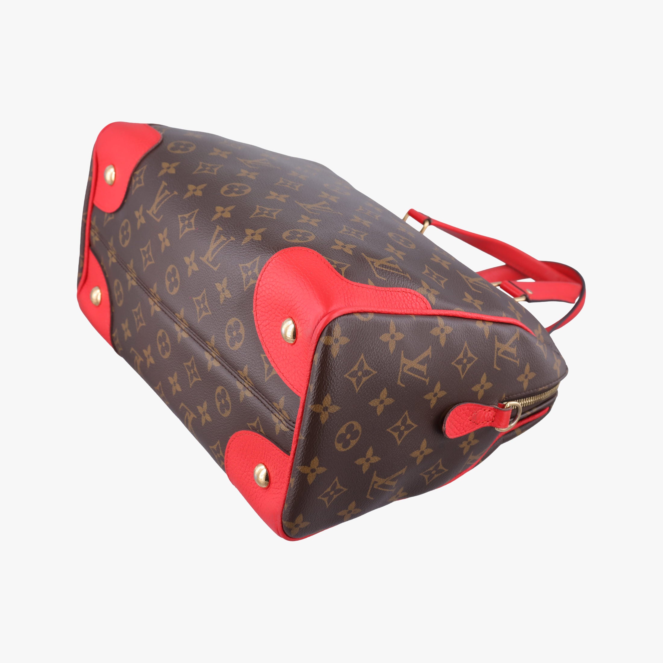 Pre-owned Louis Vuitton RETIRO PM brown×CERISE Monogram Canvas×calf leather M40546 shoulderbag | stylenewstar