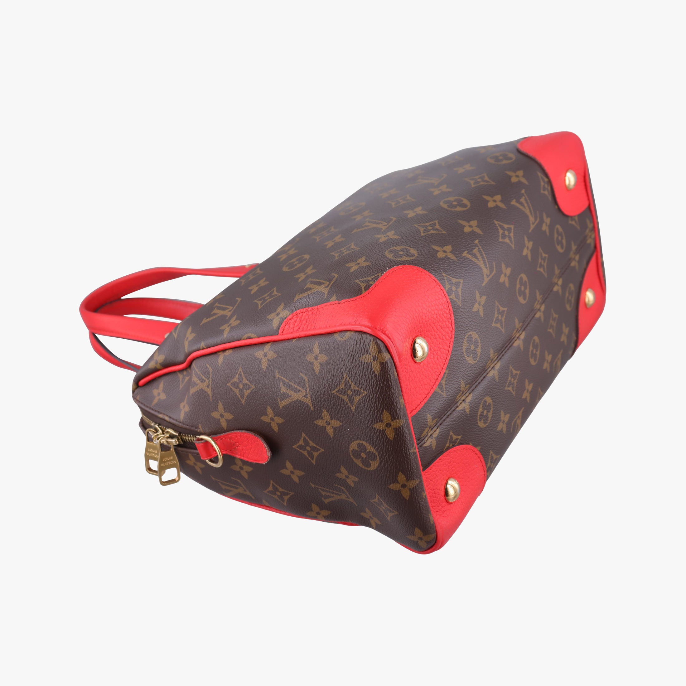 Pre-owned Louis Vuitton RETIRO PM brown×CERISE Monogram Canvas×calf leather M40546 shoulderbag | stylenewstar