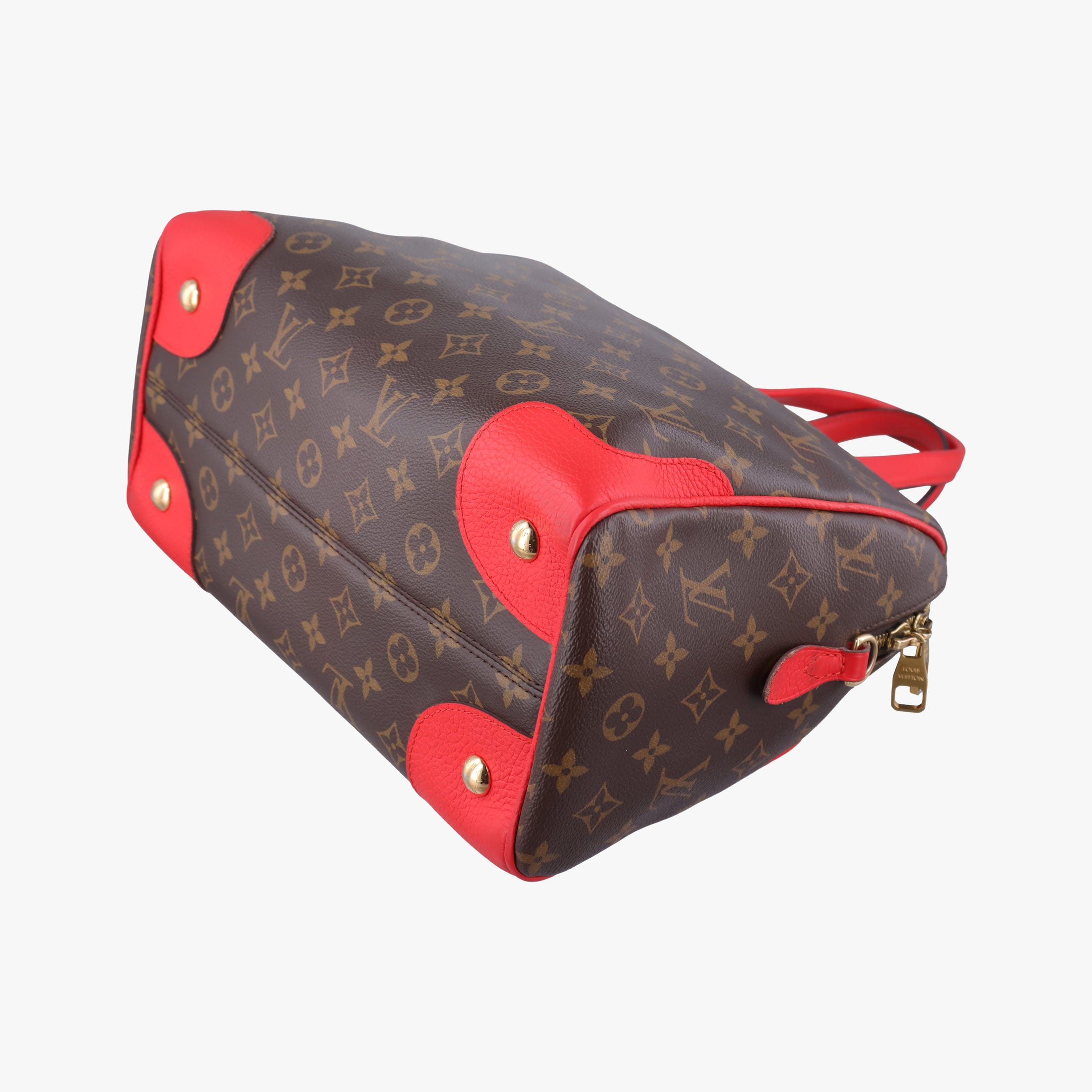 Pre-owned Louis Vuitton RETIRO PM brown×CERISE Monogram Canvas×calf leather M40546 shoulderbag | stylenewstar