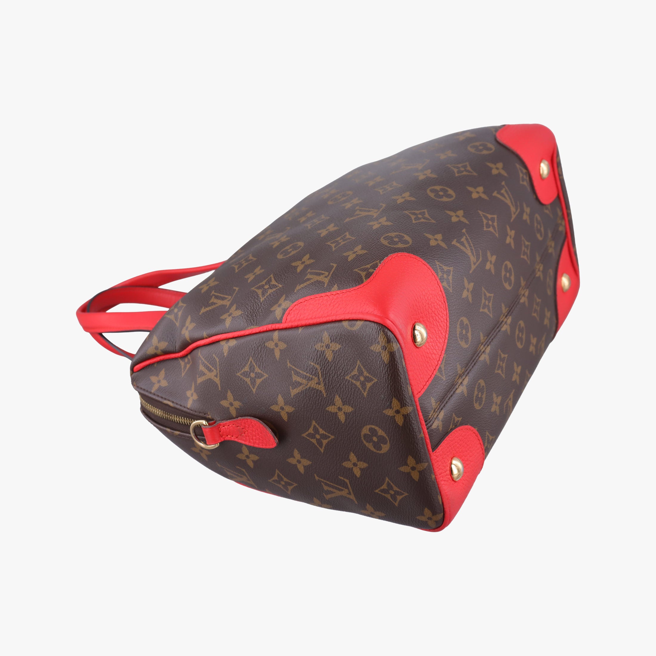 Pre-owned Louis Vuitton RETIRO PM brown×CERISE Monogram Canvas×calf leather M40546 shoulderbag | stylenewstar
