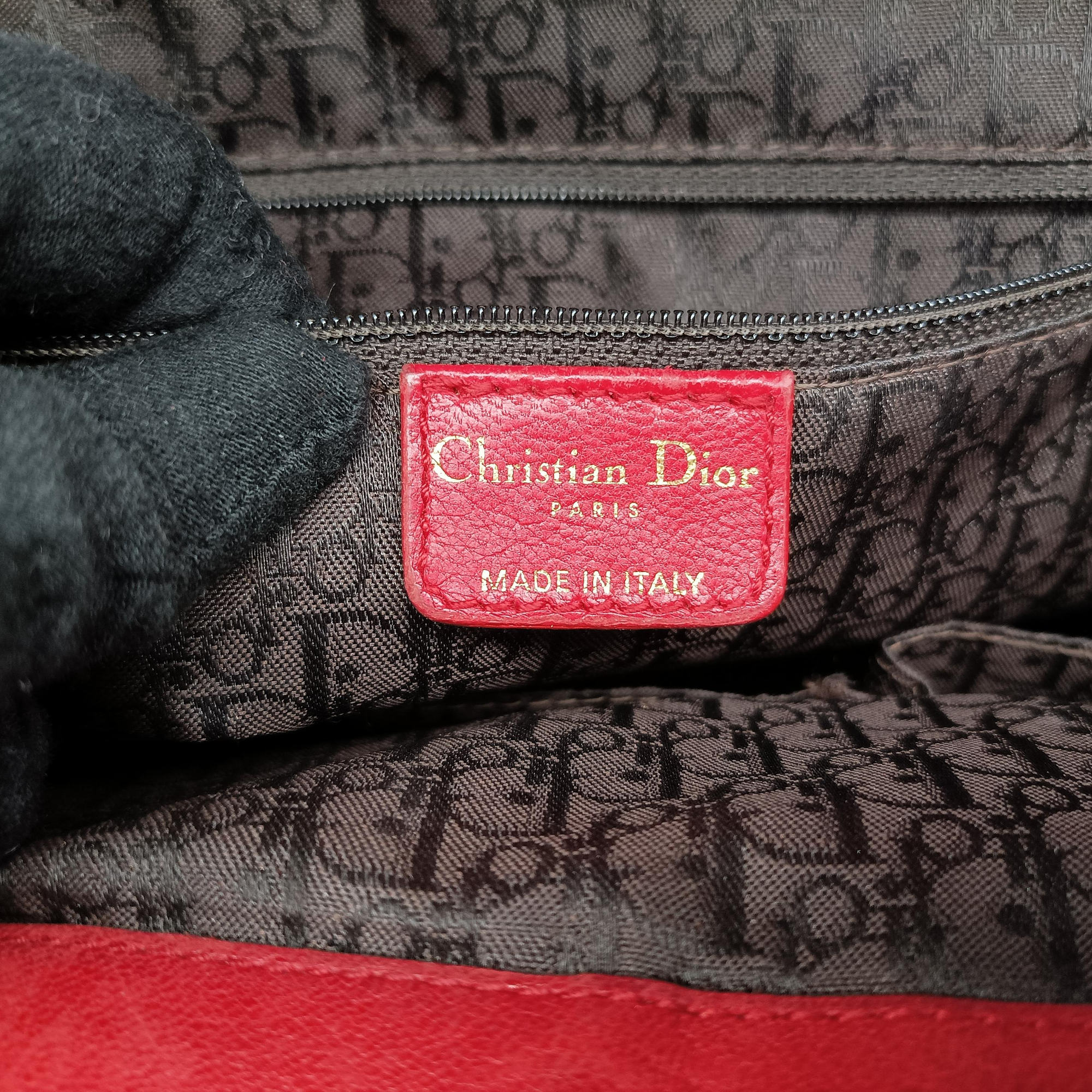 Vintage Christian Dior Plisse Red lambskin  handbag | stylenewstar