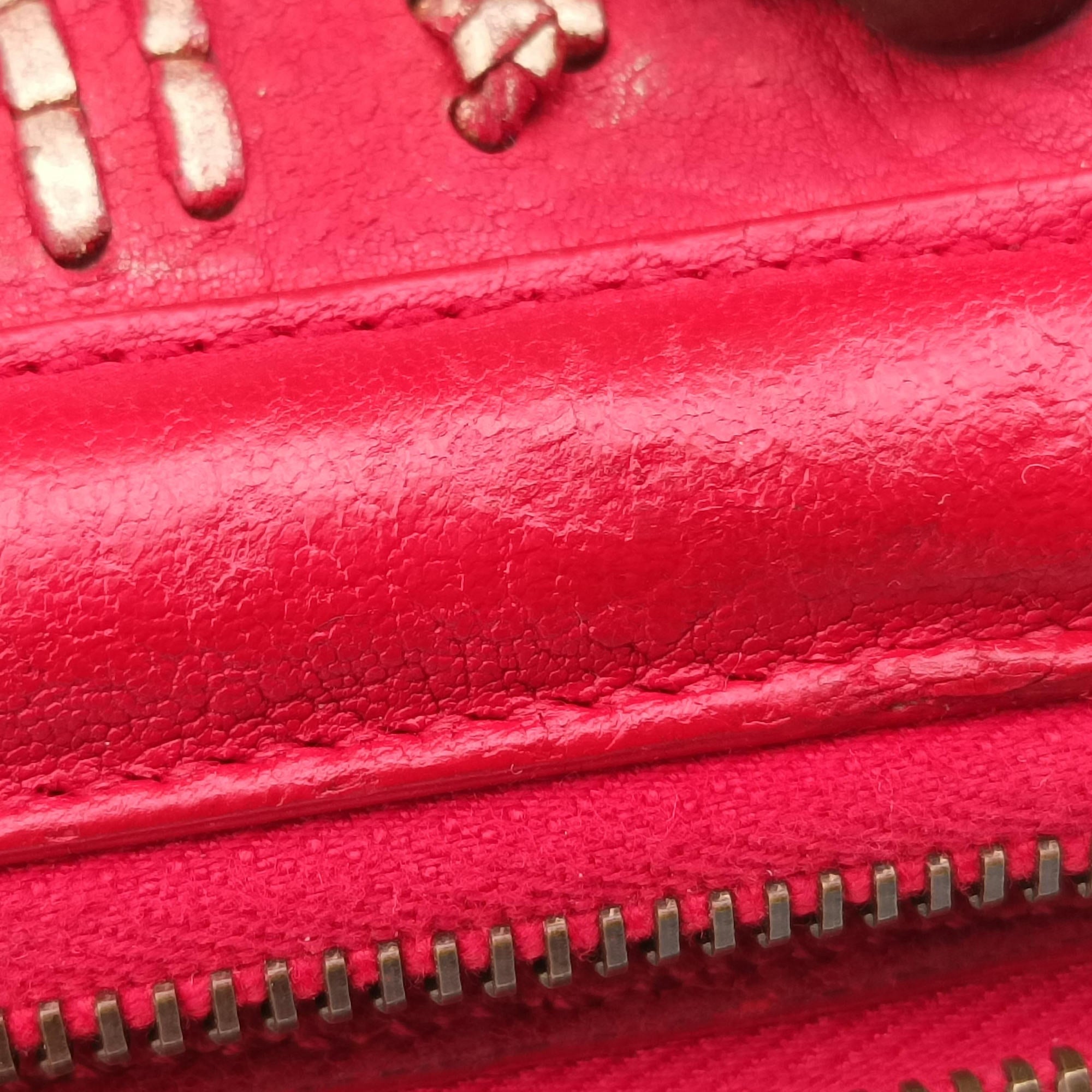 Vintage Christian Dior Plisse Red lambskin  handbag | stylenewstar
