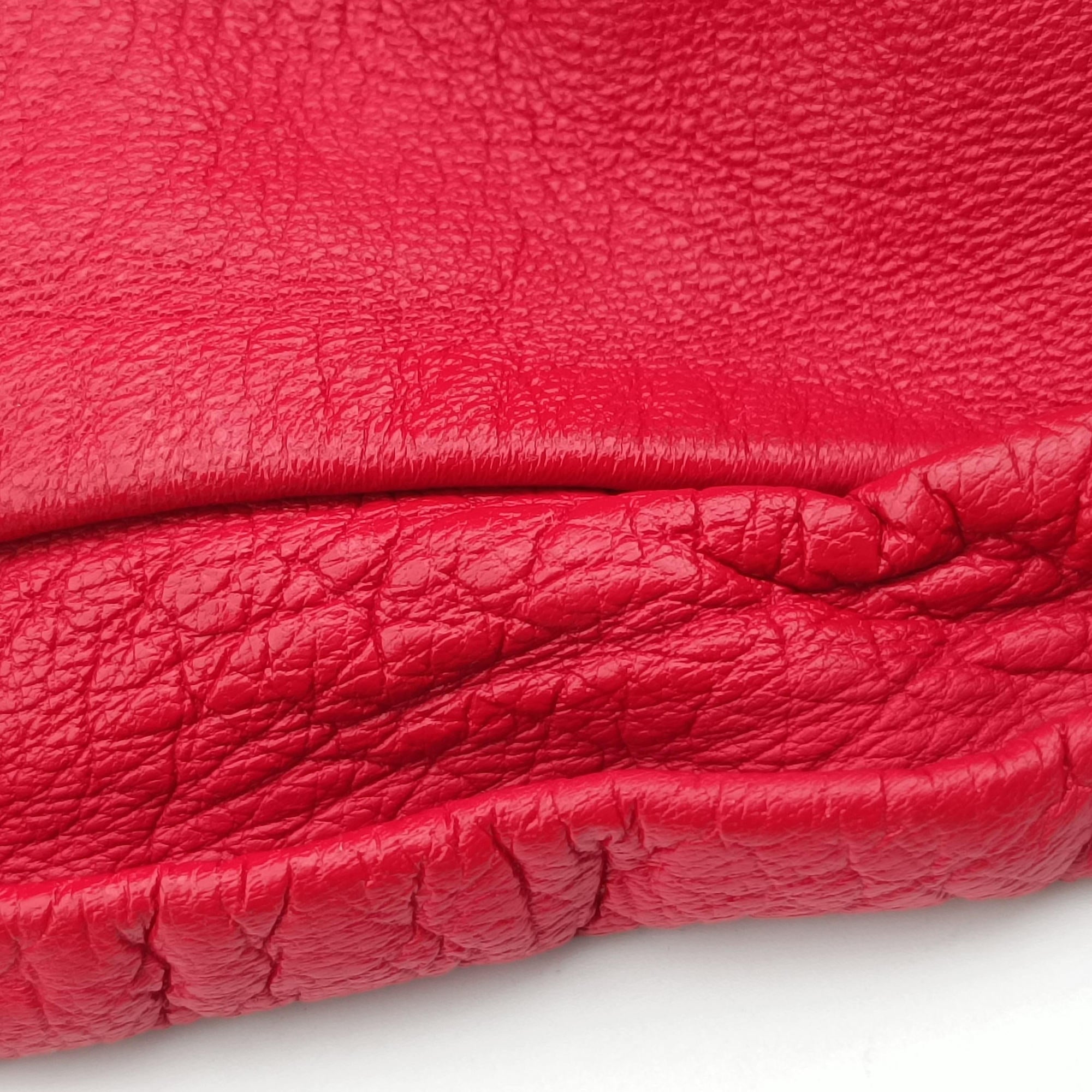 Vintage Christian Dior Plisse Red lambskin  handbag | stylenewstar