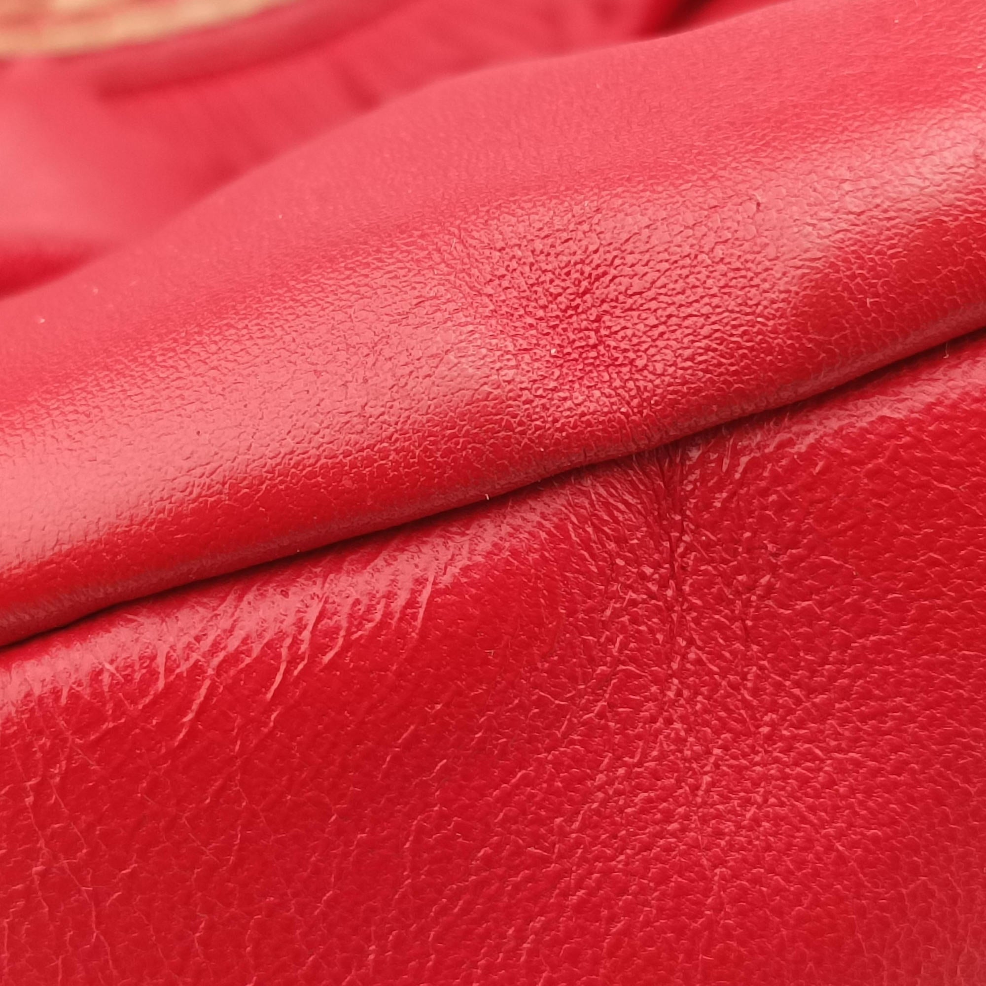 Vintage Christian Dior Plisse Red lambskin  handbag | stylenewstar