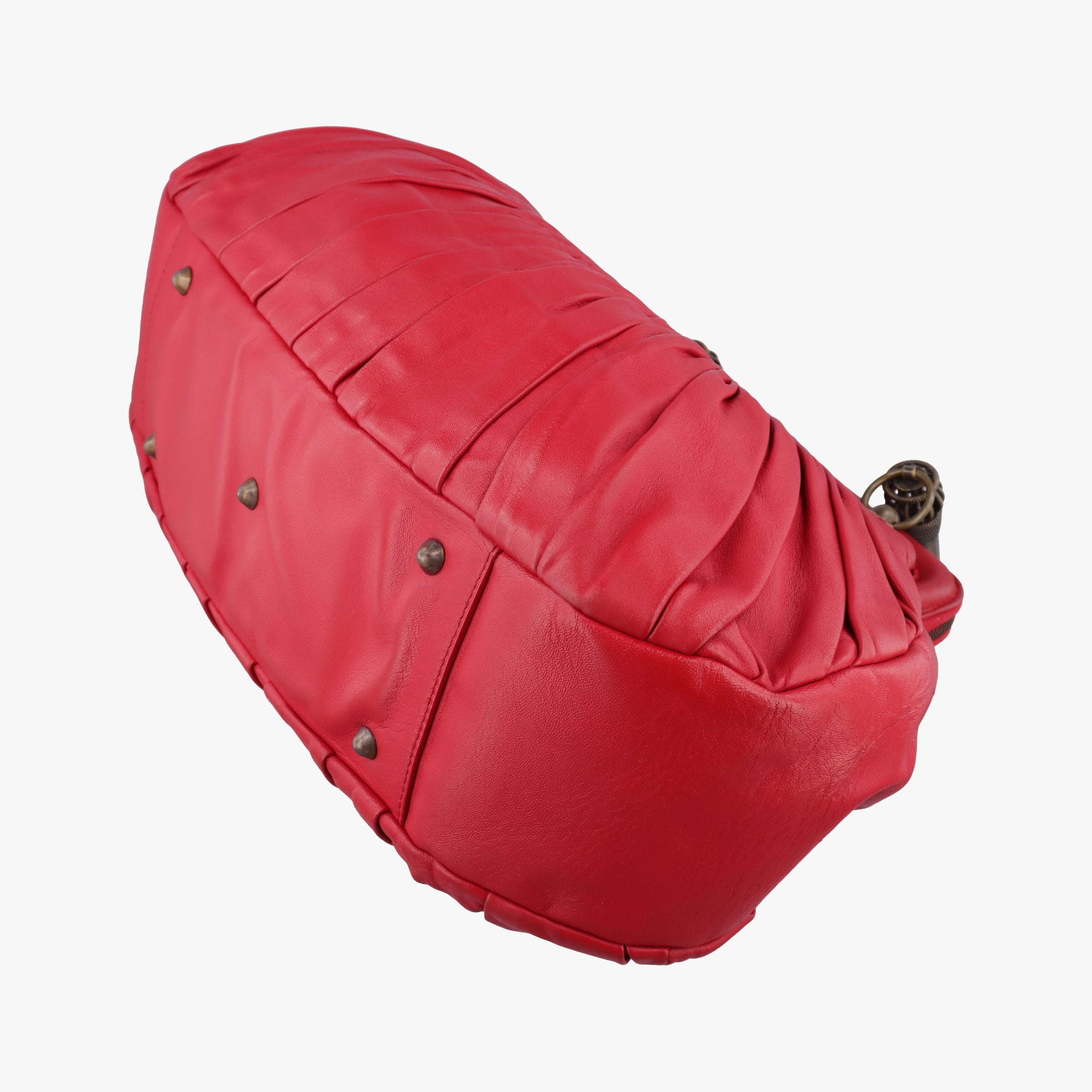 Vintage Christian Dior Plisse Red lambskin  handbag | stylenewstar