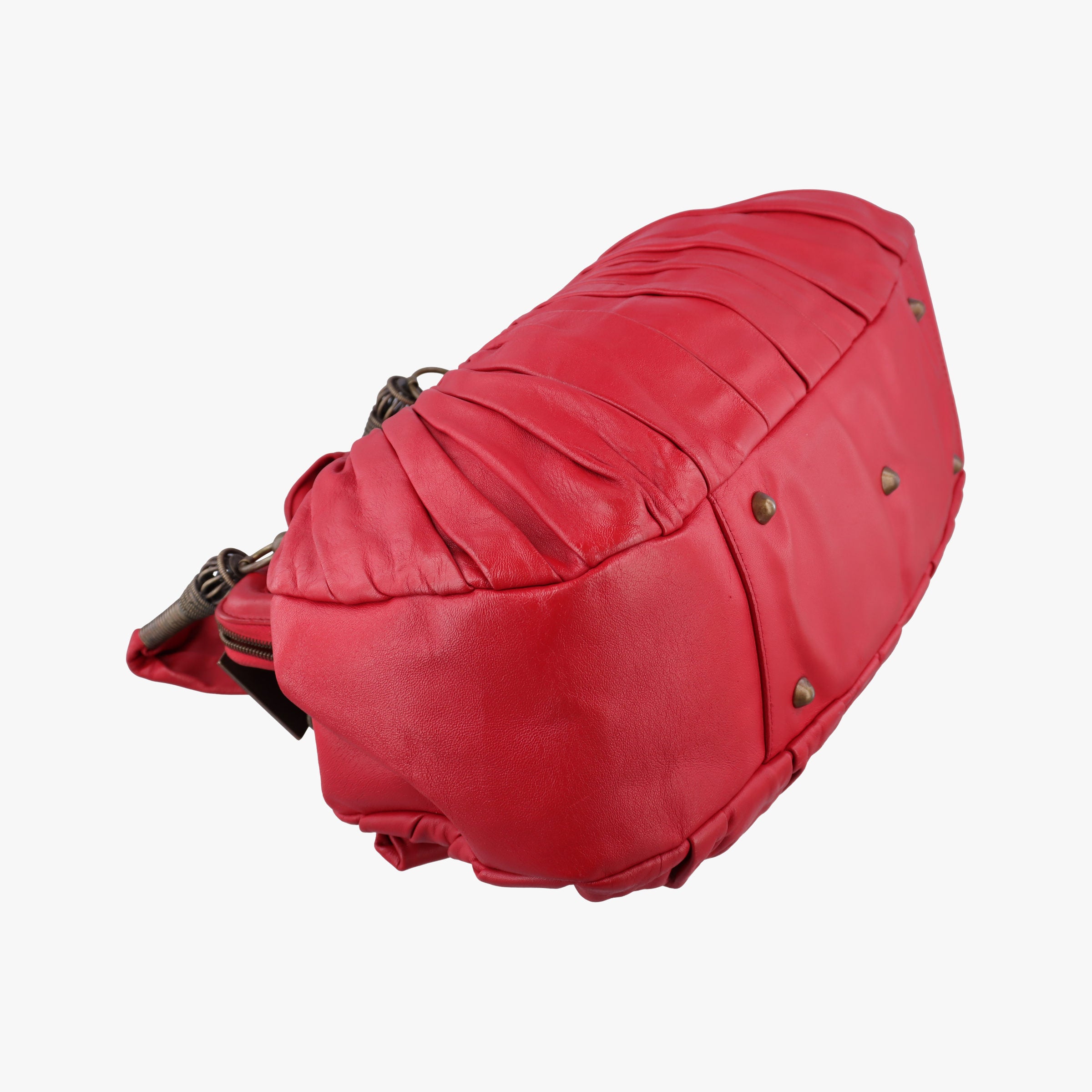 Vintage Christian Dior Plisse Red lambskin  handbag | stylenewstar