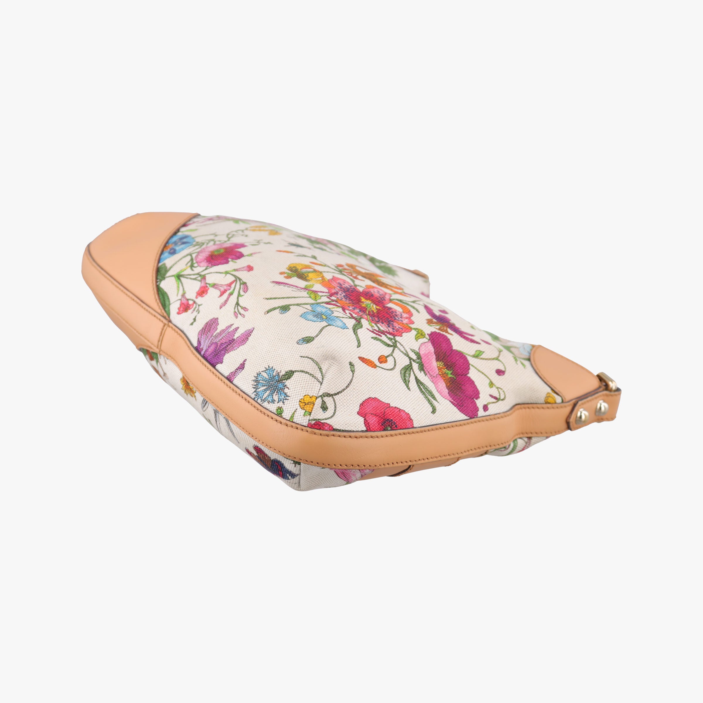 Pre-owned Gucci Horsebit Hobo Ivory×Pink×Multicolor canvas×leather 137388 shoulderbag | stylenewstar