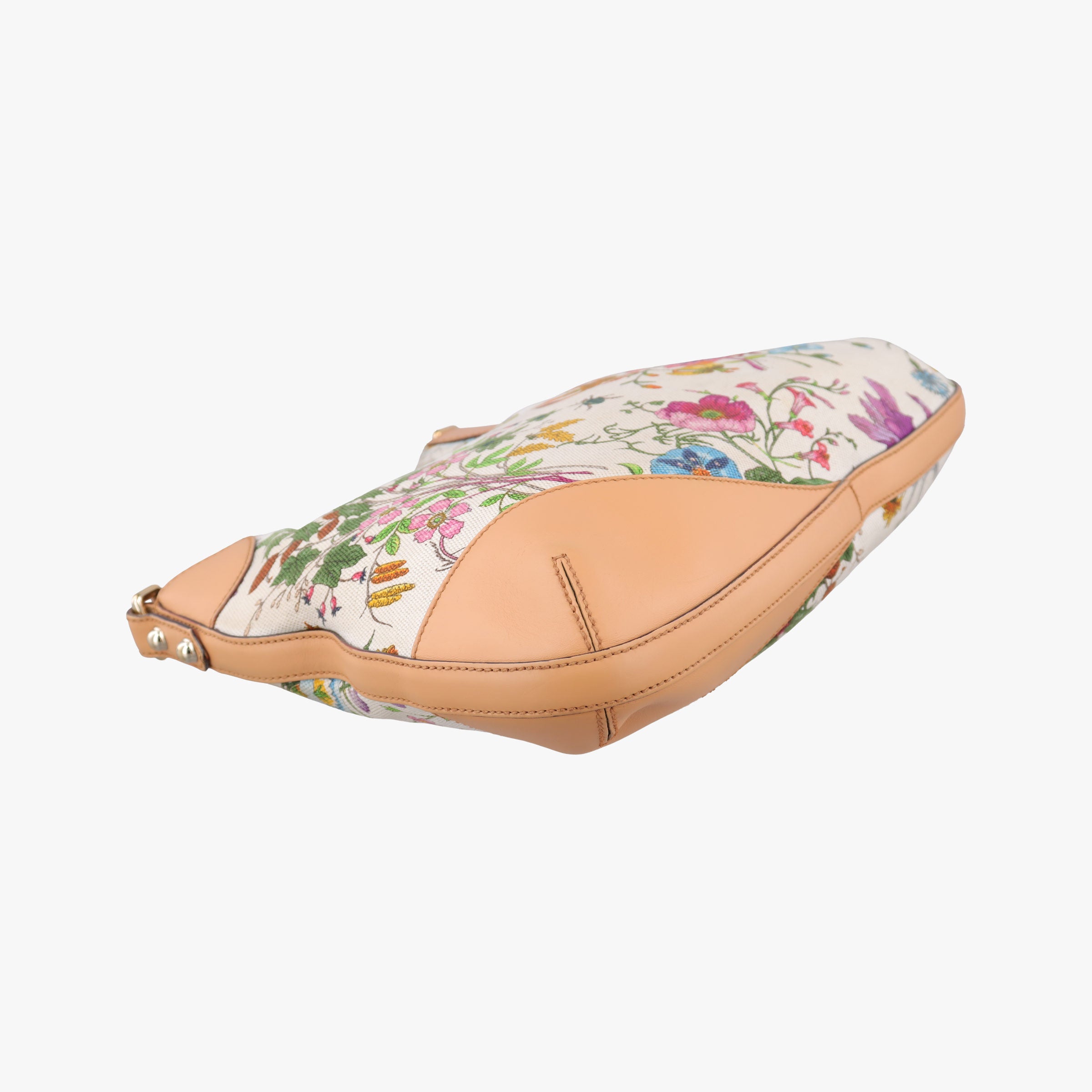 Pre-owned Gucci Horsebit Hobo Ivory×Pink×Multicolor canvas×leather 137388 shoulderbag | stylenewstar