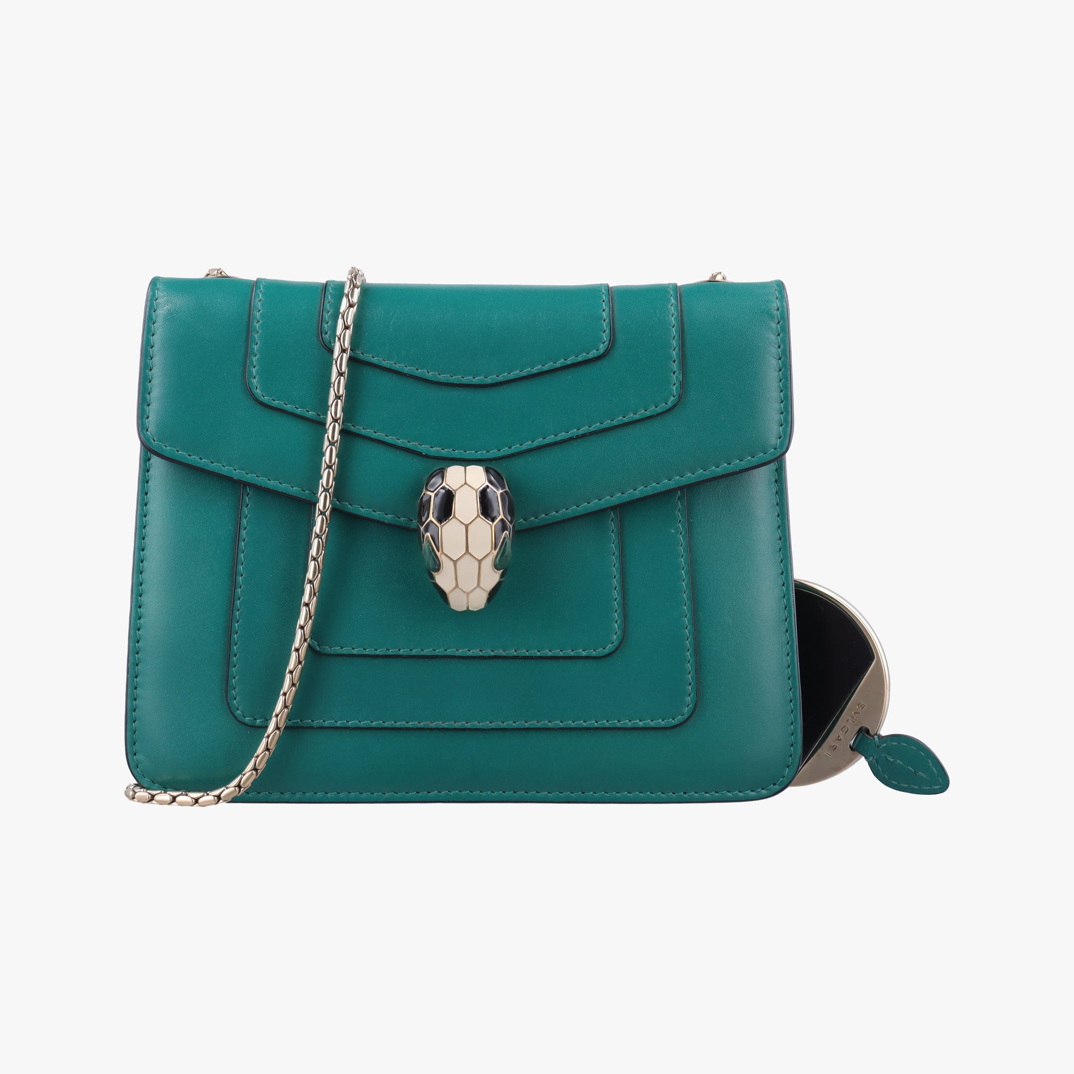 Pre-owned Bvlgari Serpenti Forever Green leather  shoulderbag | stylenewstar