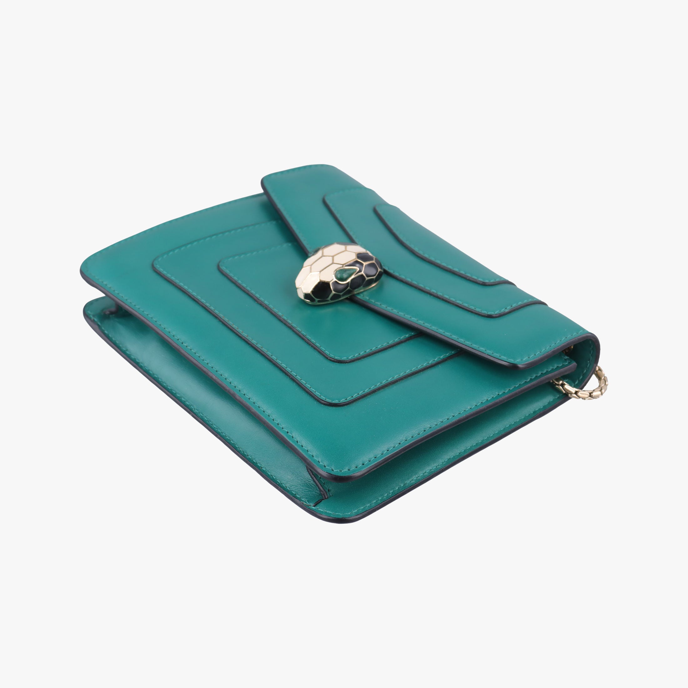 Pre-owned Bvlgari Serpenti Forever Green leather  shoulderbag | stylenewstar