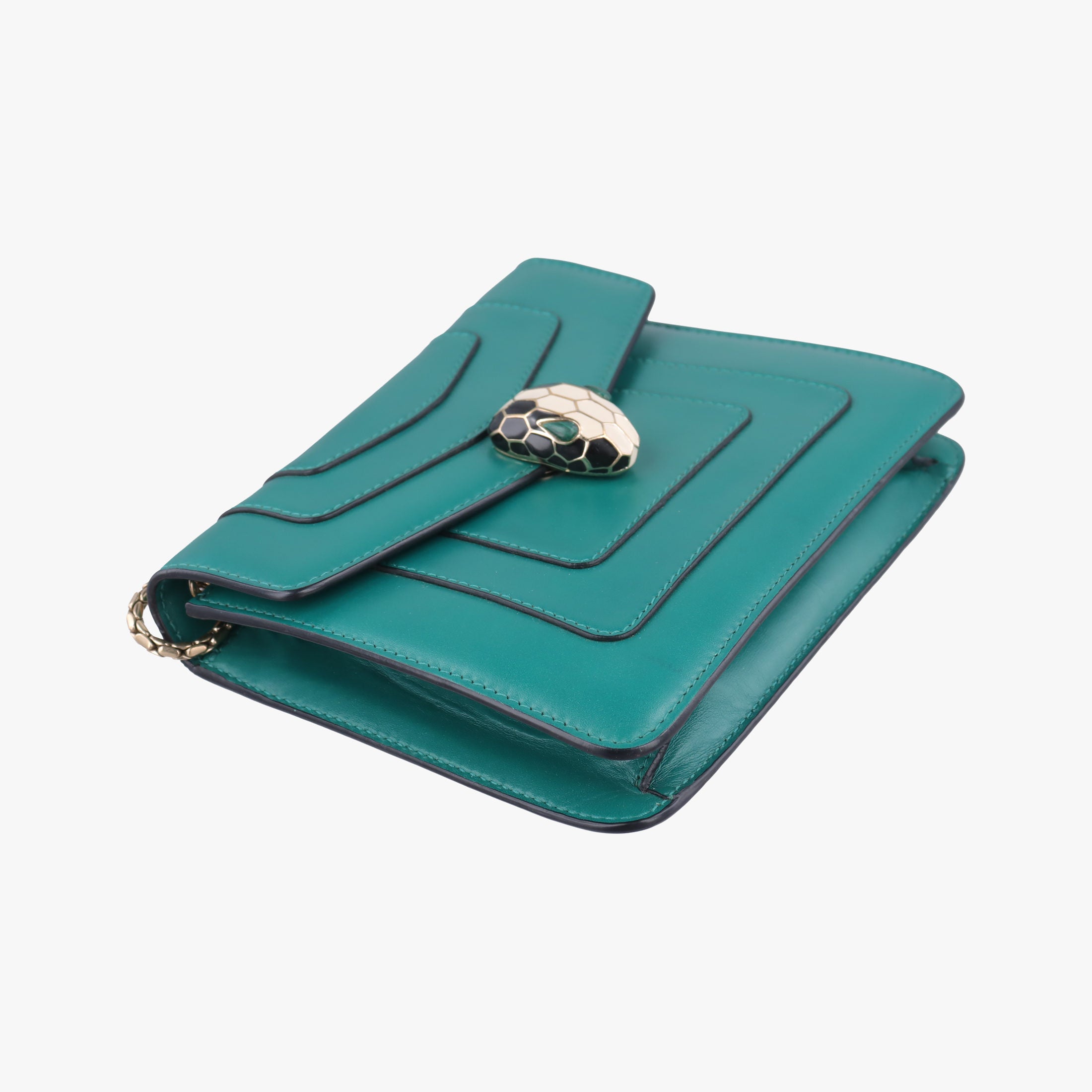 Pre-owned Bvlgari Serpenti Forever Green leather  shoulderbag | stylenewstar