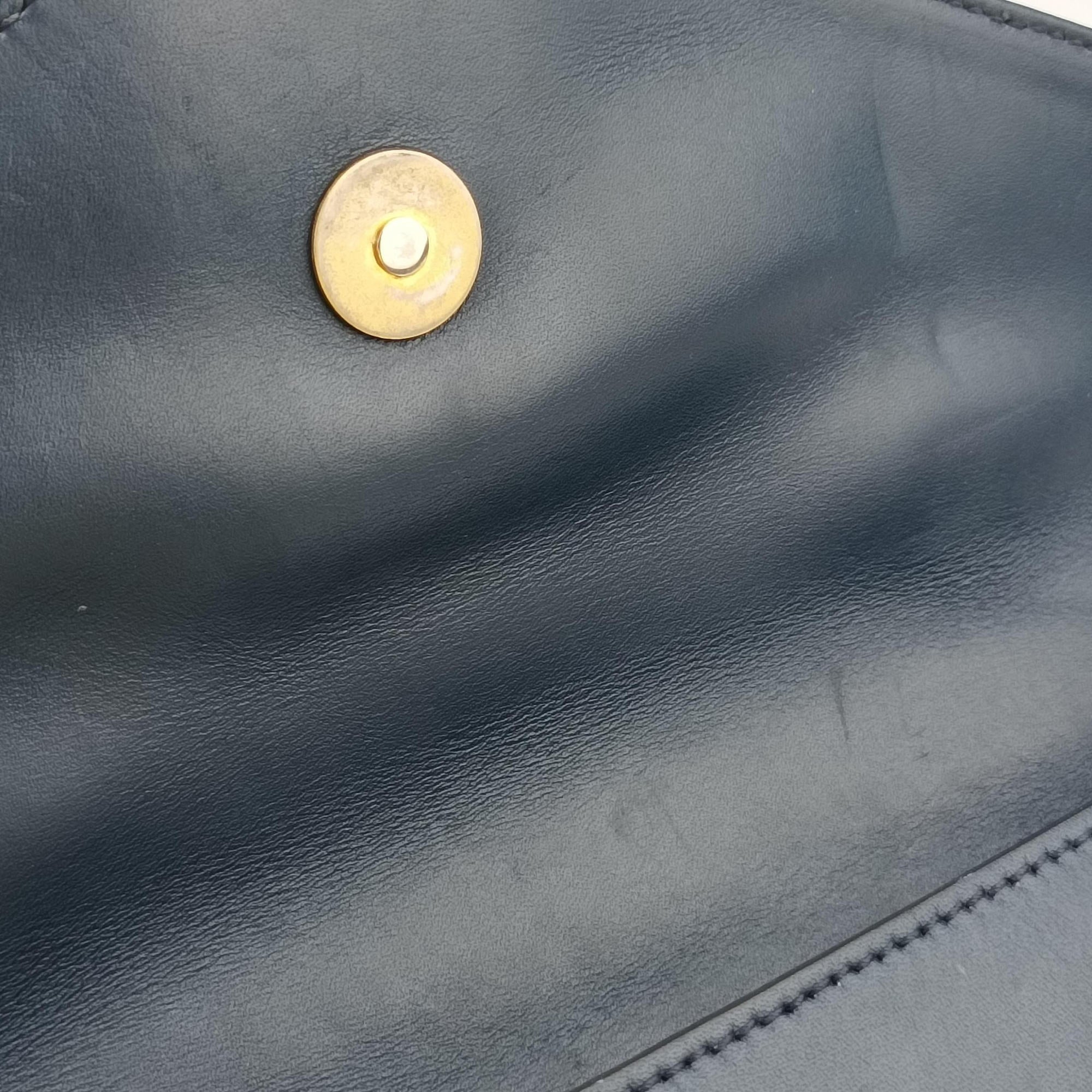 Pre-owned Gucci Queen Margaret Navy Leather 453778 shoulderbag | stylenewstar