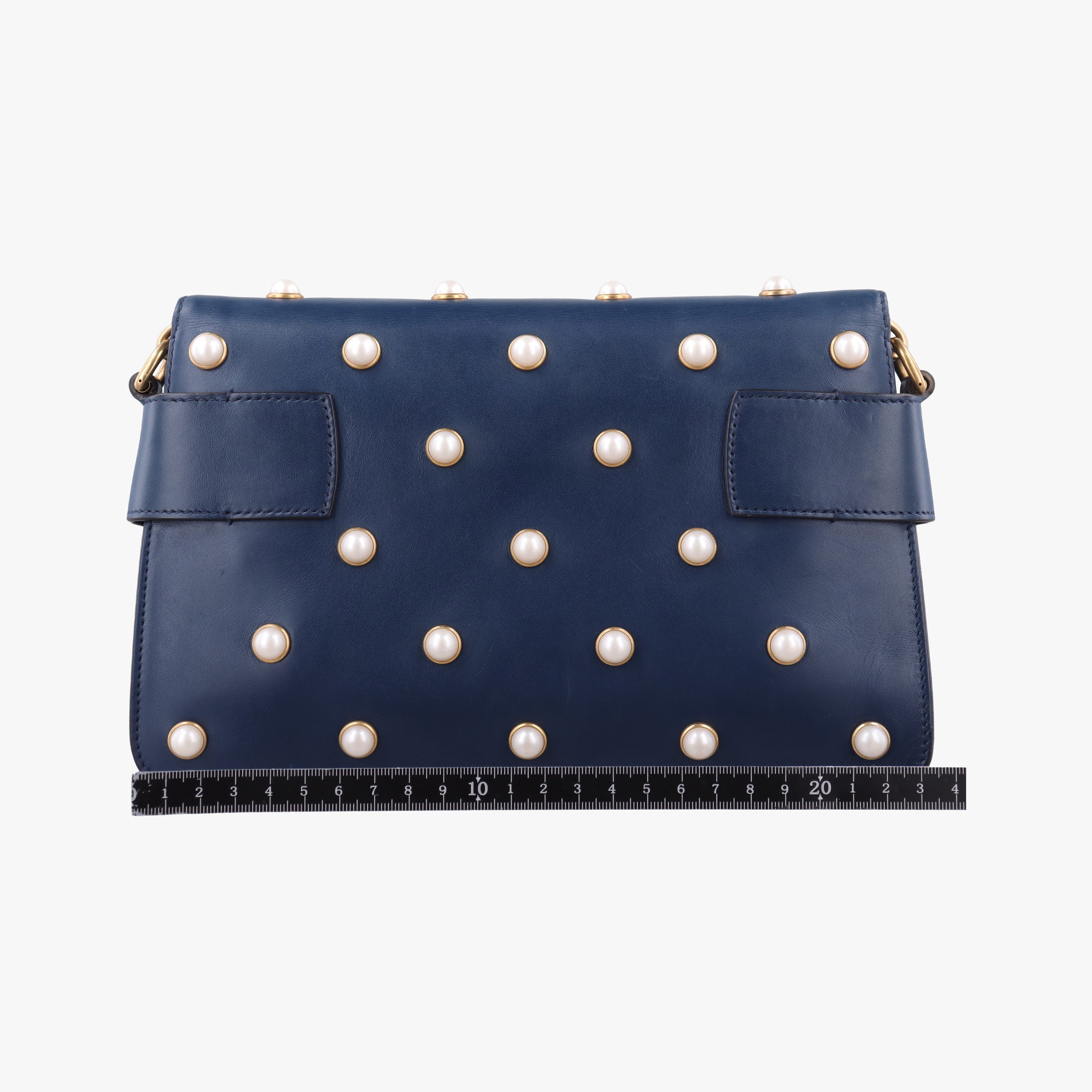 Pre-owned Gucci Queen Margaret Navy Leather 453778 shoulderbag | stylenewstar