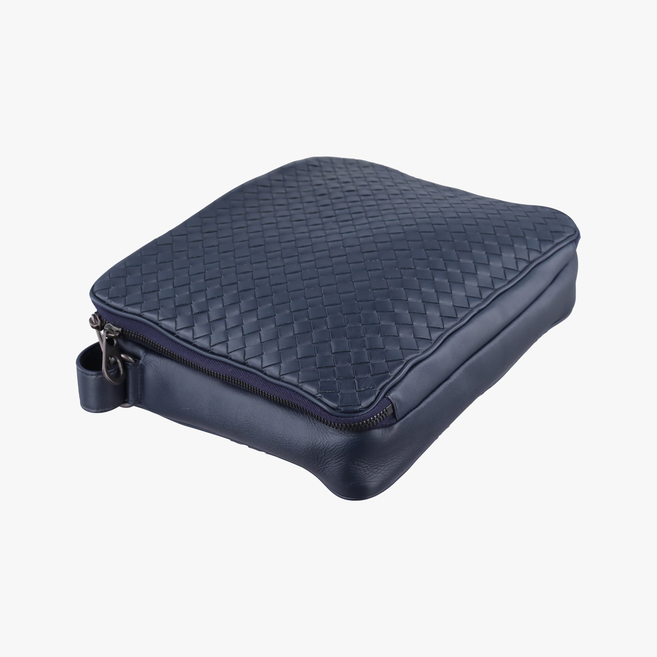 Pre-owned Bottega Veneta Intrecciato Navy lambskin  shoulderbag | stylenewstar
