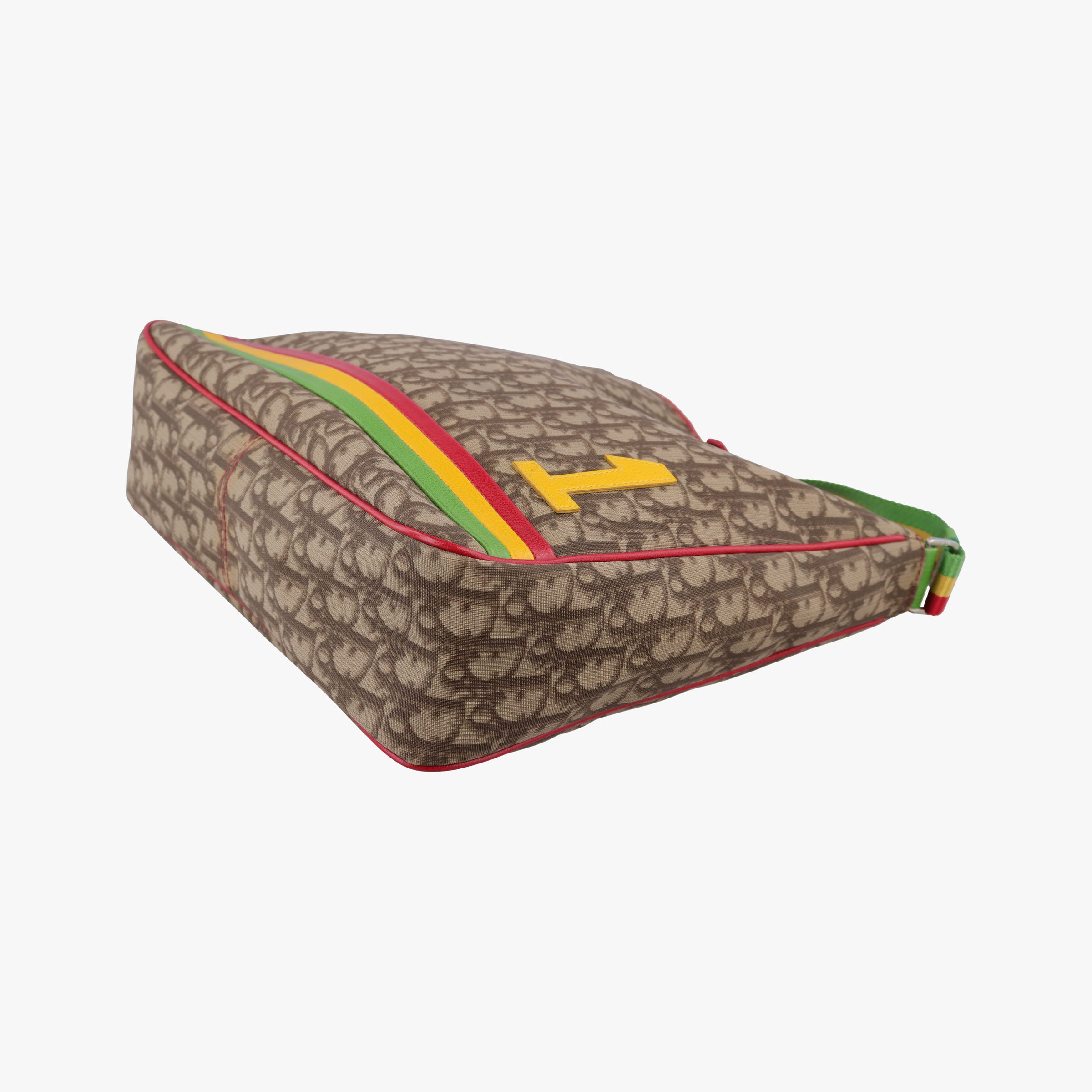 Pre-owned Christian Dior Rasta Trotter Messenger beige×Multicolour PVC coated canvas x leather  shoulderbag | stylenewstar