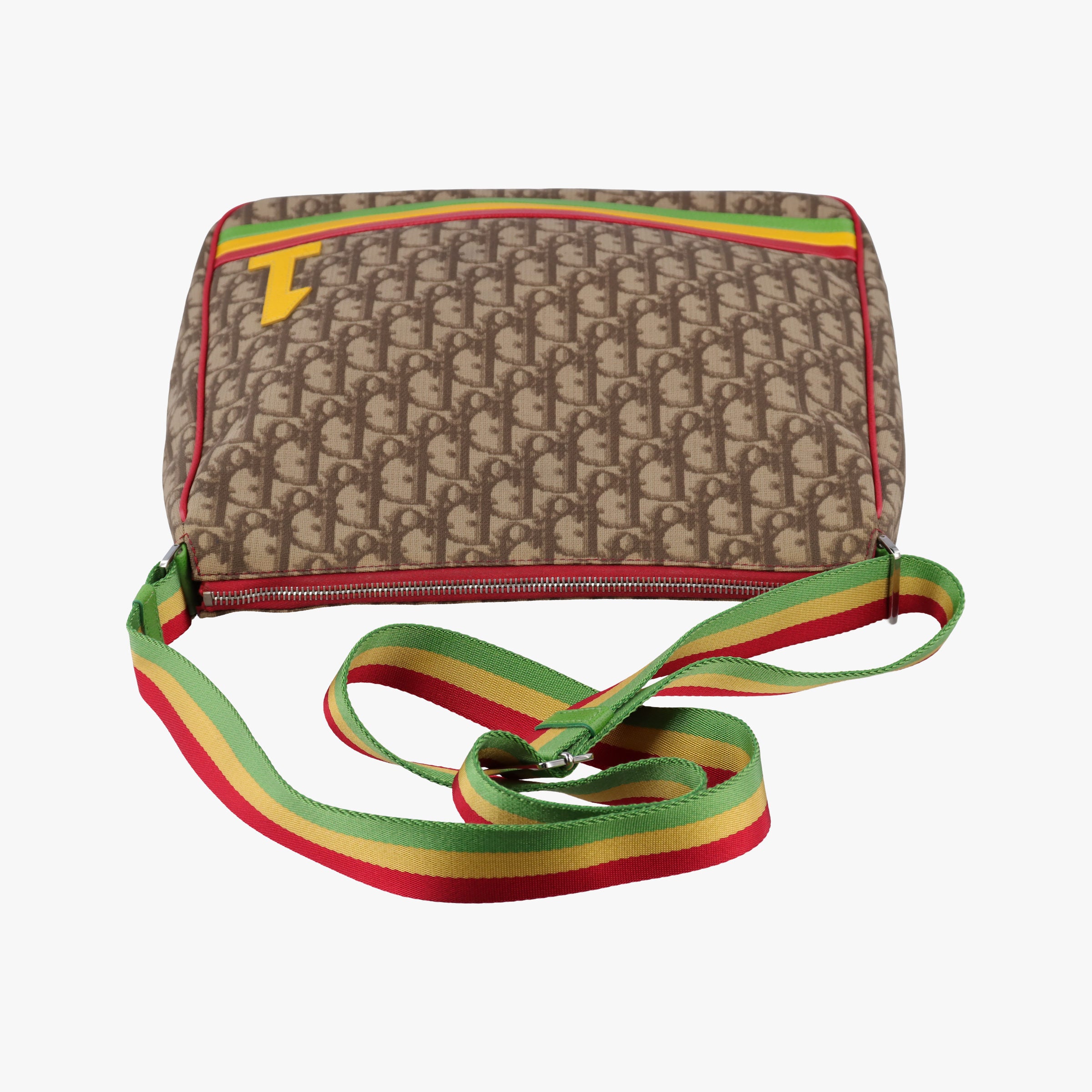 Pre-owned Christian Dior Rasta Trotter Messenger beige×Multicolour PVC coated canvas x leather  shoulderbag | stylenewstar