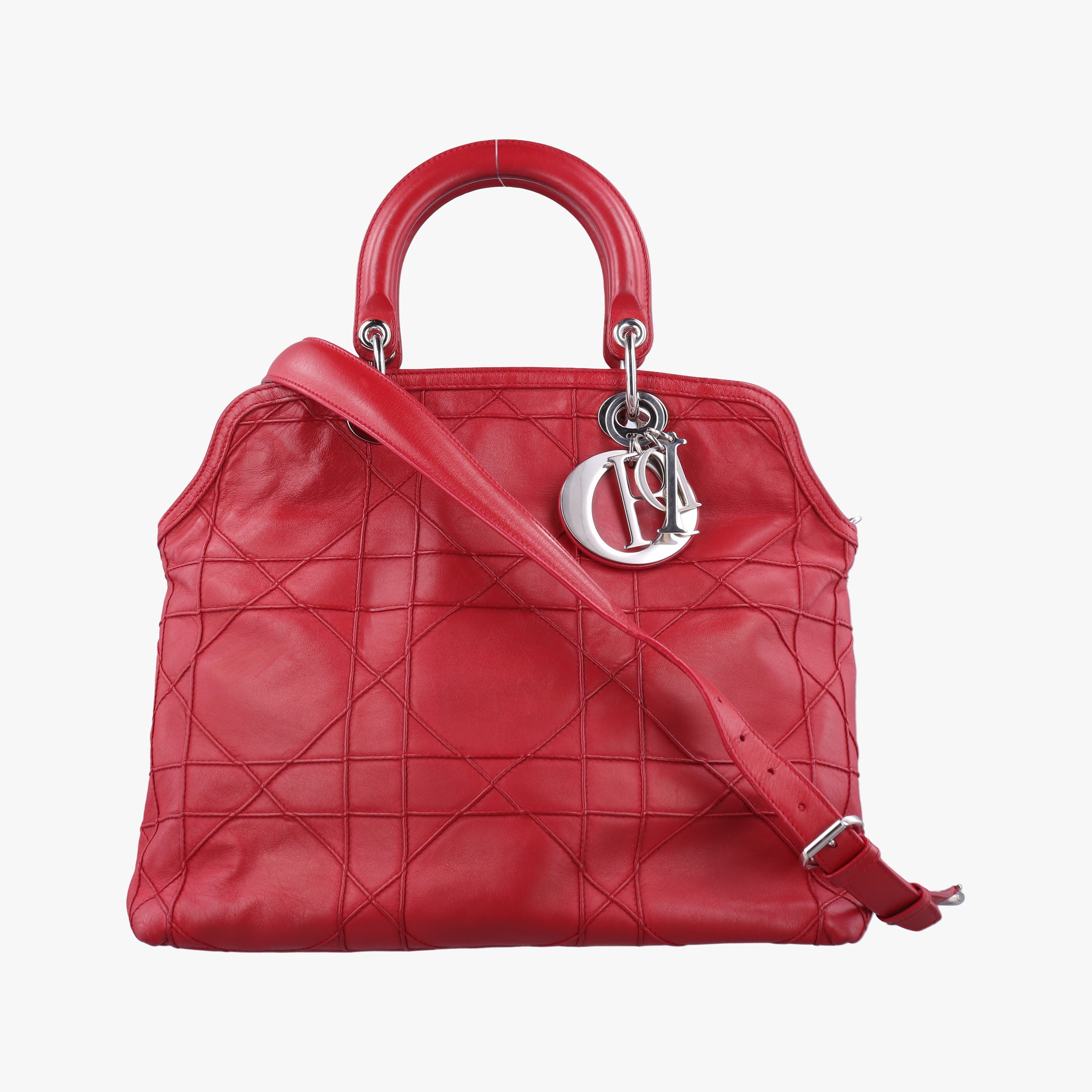 Pre-owned Christian Dior Granville Red lambskin  shoulderbag | stylenewstar