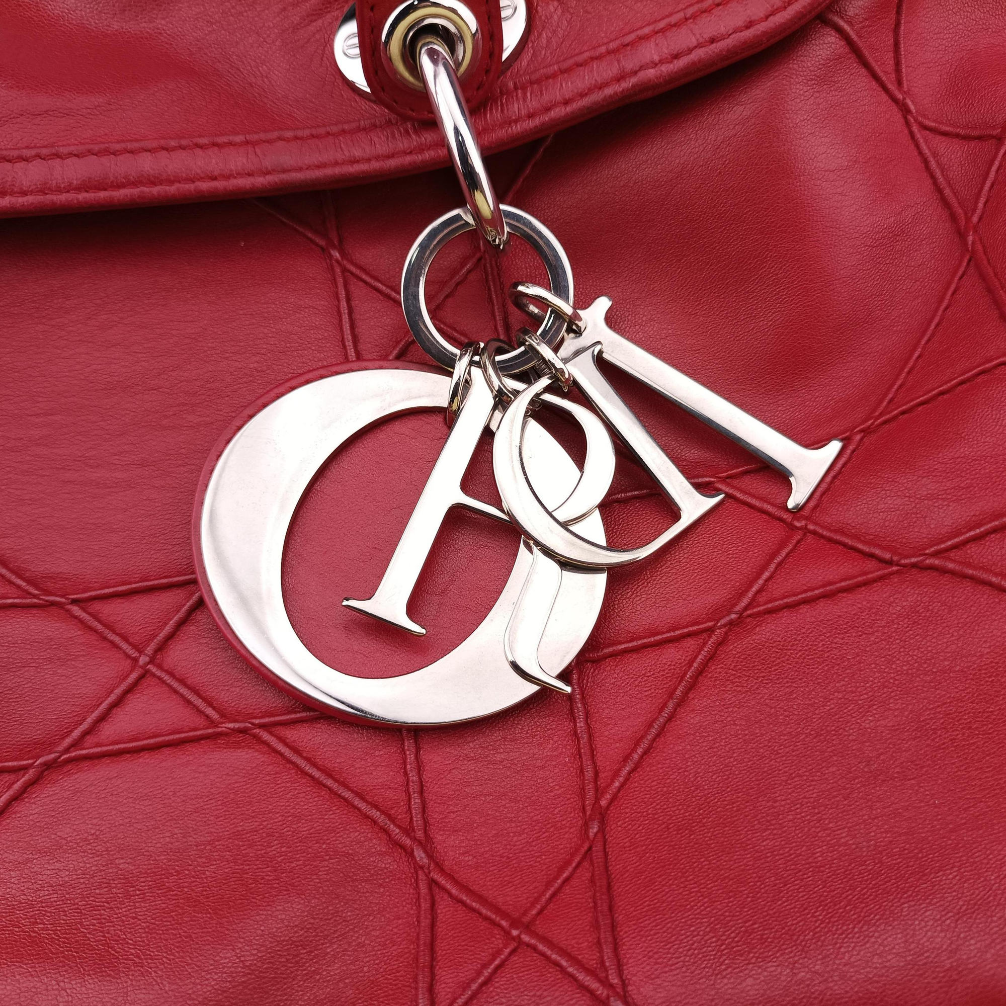 Pre-owned Christian Dior Granville Red lambskin  shoulderbag | stylenewstar