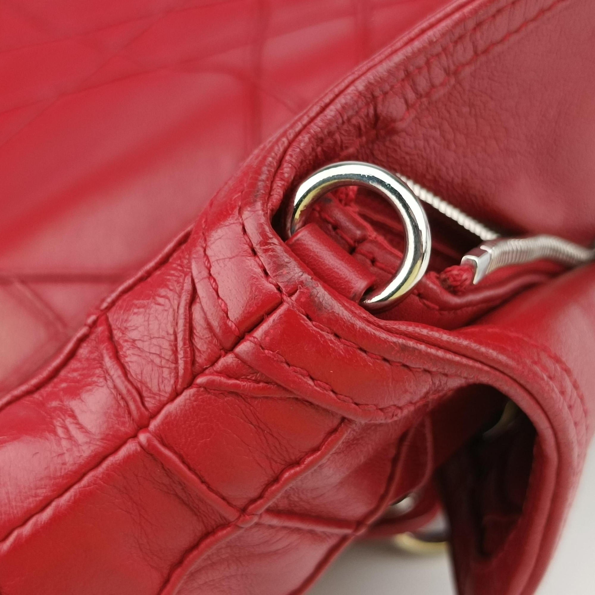 Pre-owned Christian Dior Granville Red lambskin  shoulderbag | stylenewstar