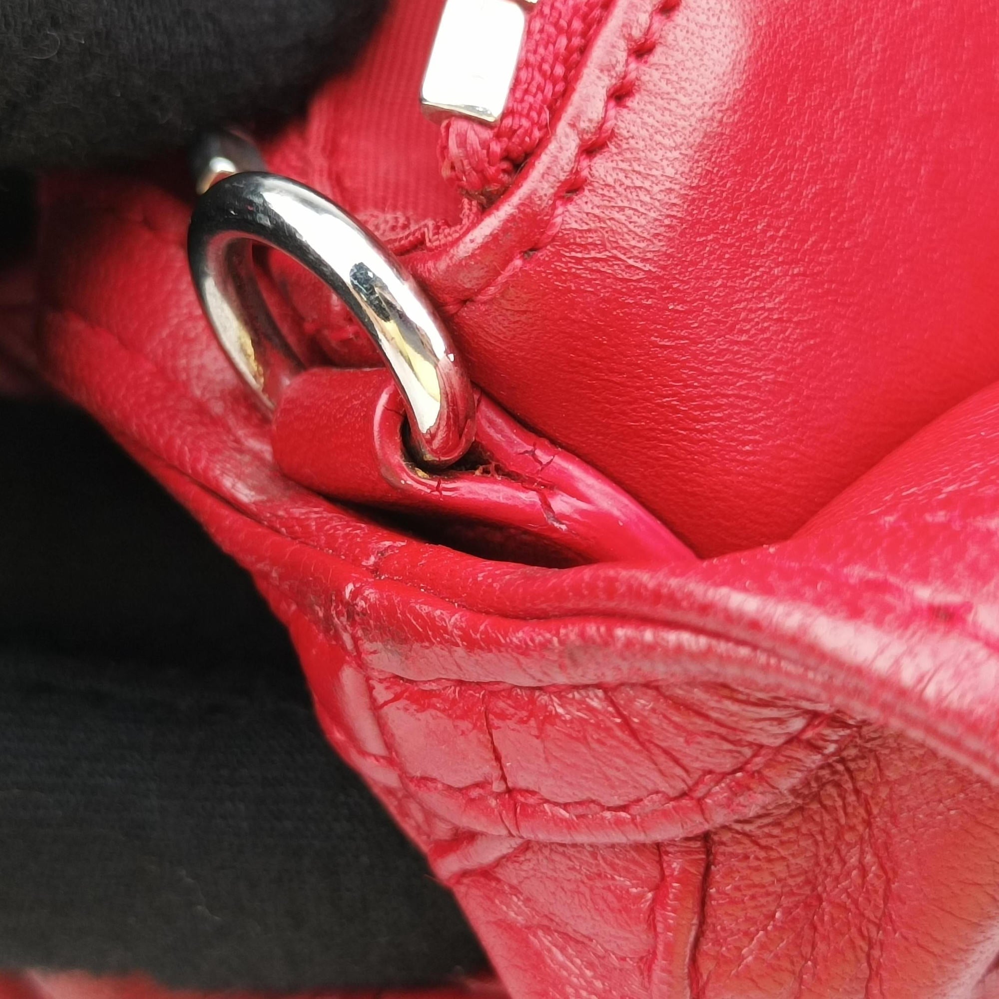 Pre-owned Christian Dior Granville Red lambskin  shoulderbag | stylenewstar