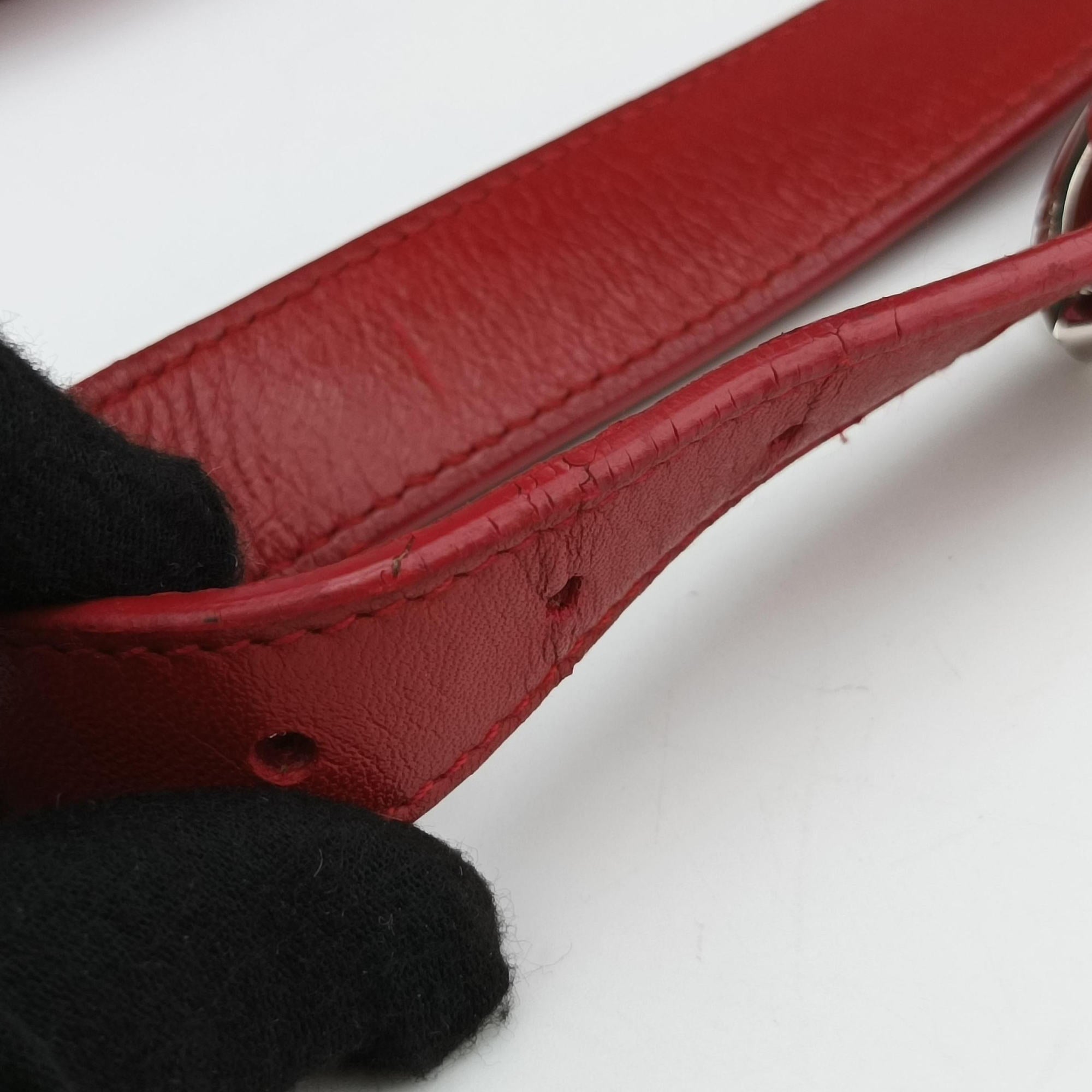 Pre-owned Christian Dior Granville Red lambskin  shoulderbag | stylenewstar