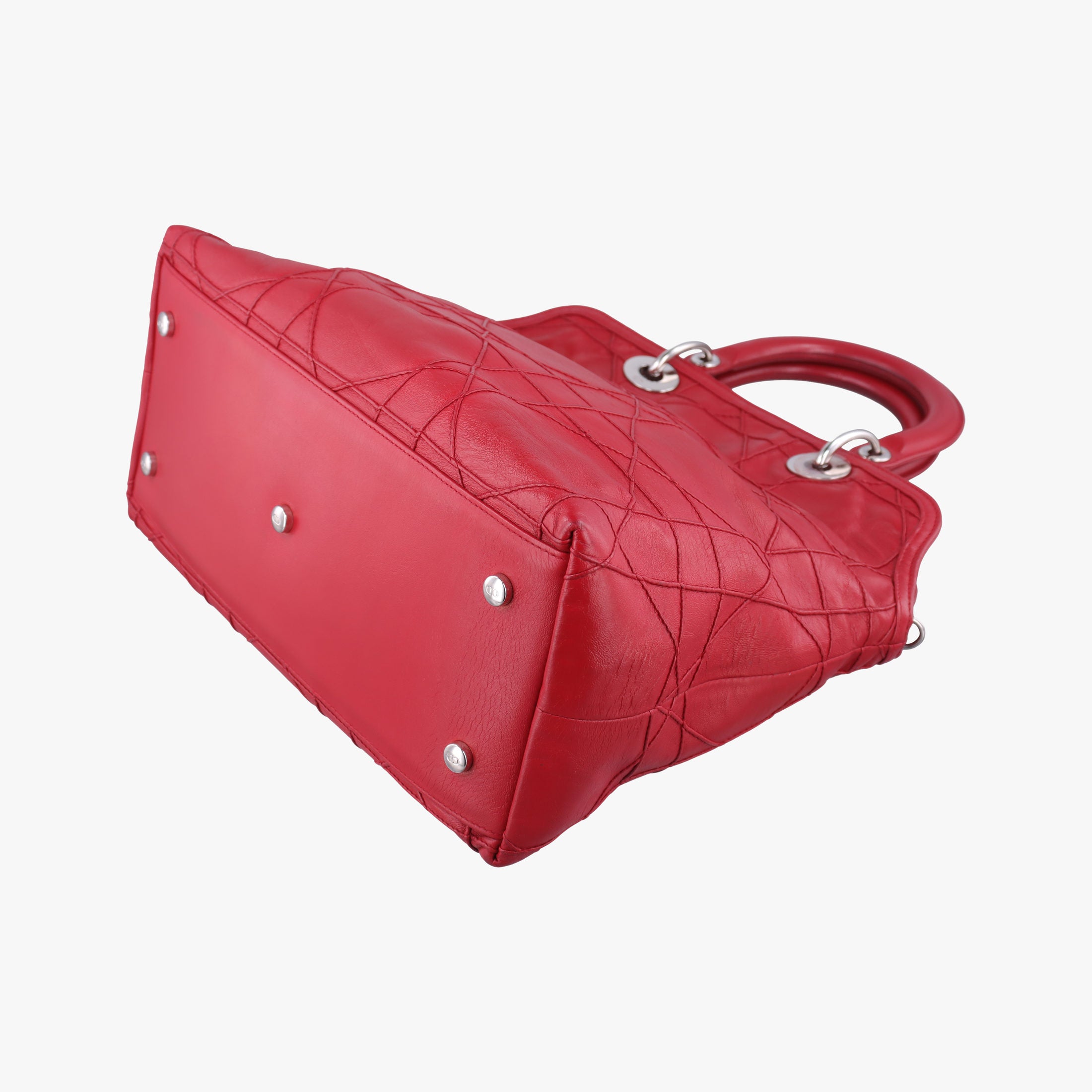 Pre-owned Christian Dior Granville Red lambskin  shoulderbag | stylenewstar