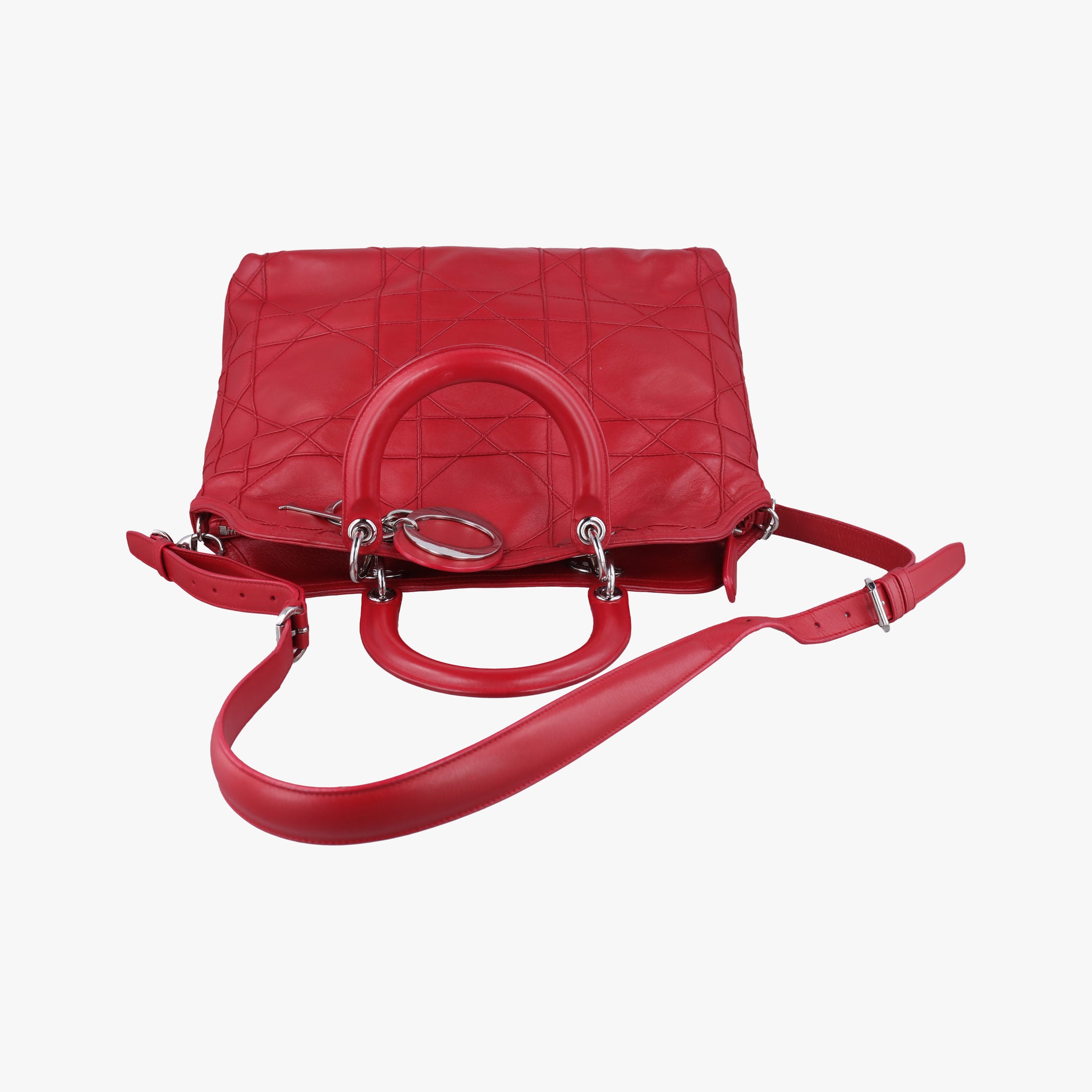 Pre-owned Christian Dior Granville Red lambskin  shoulderbag | stylenewstar